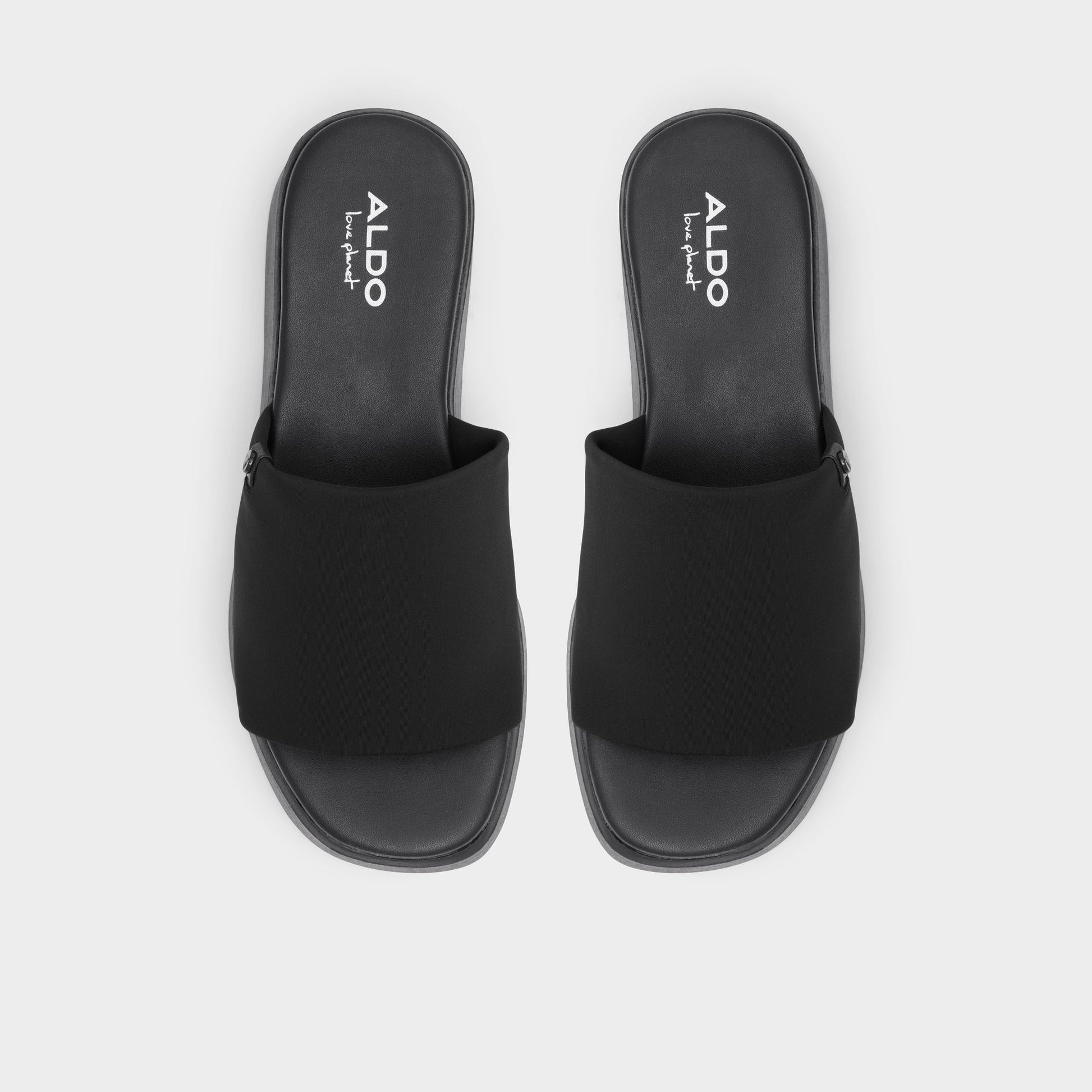 Top-down view of the Black Yassu Platform sandal