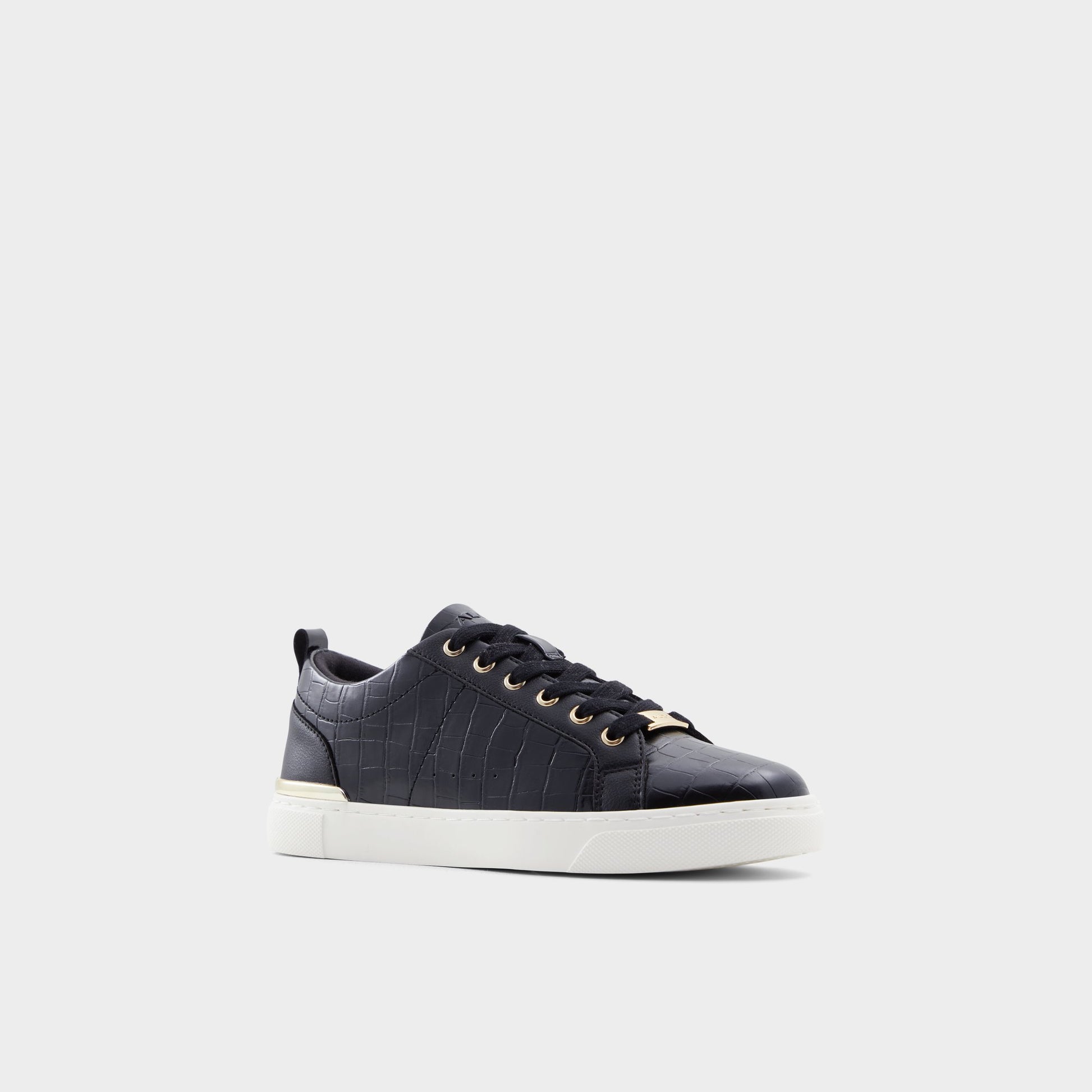 Angle de trois quarts de la face avant de Noir Dilathielle Sneaker bas