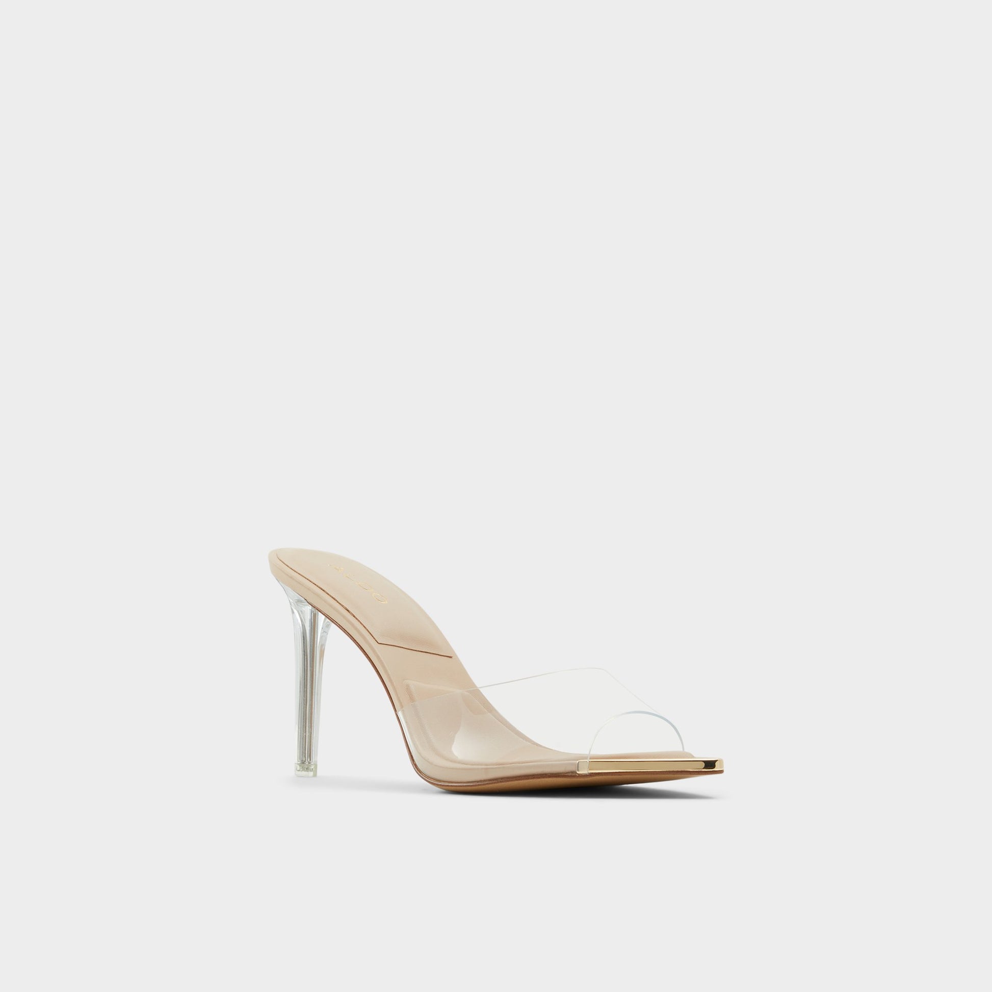 Three-quarter angle of Bone Annabrilden Heeled mule's front side