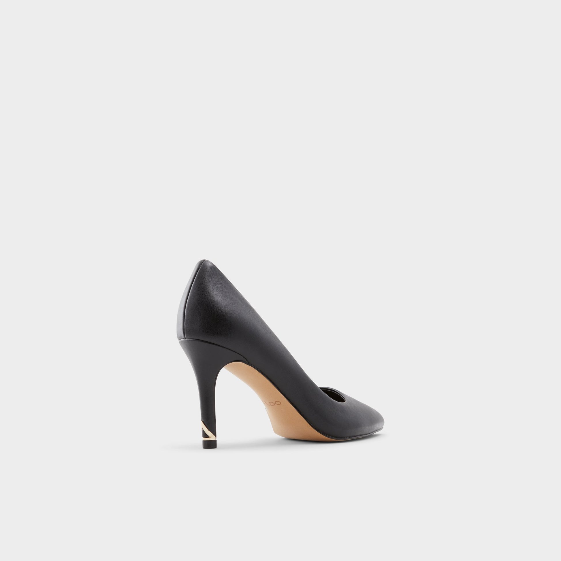 Three-quarter angle of Black Vralg High heel shoe's back side