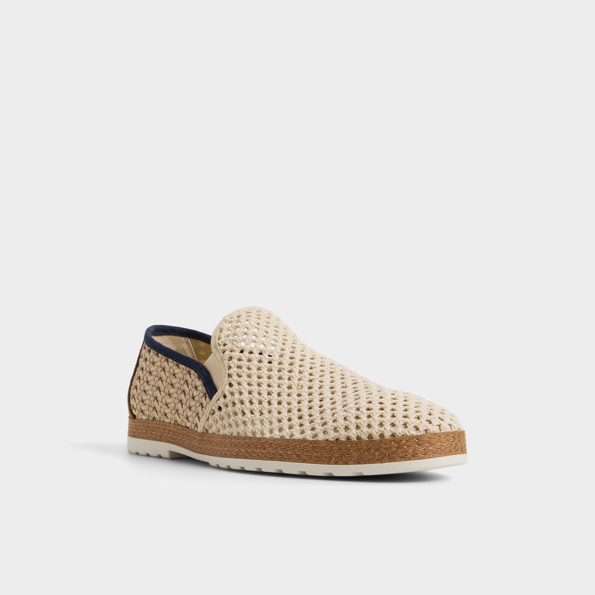 Three-quarter angle of Beige Kianou Espadrille's front side