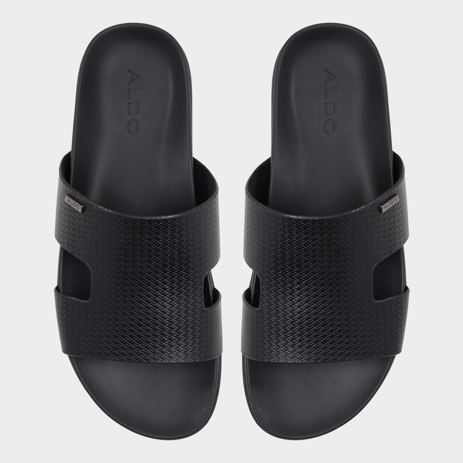Top-down view of the Black Mondi Slide sandal