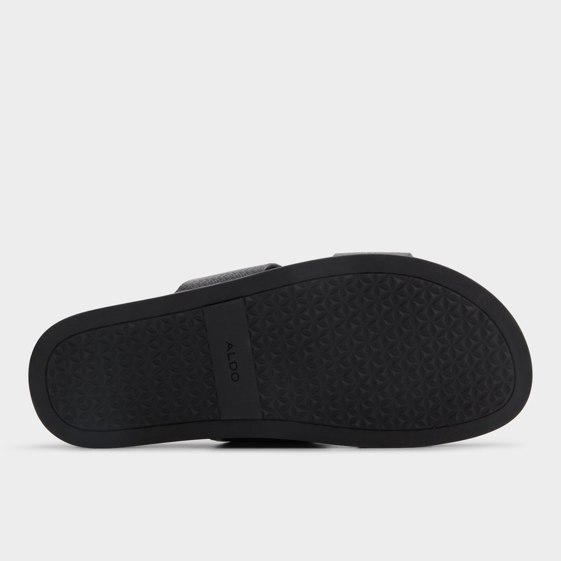 View of Black Mondi Slide sandal's sole