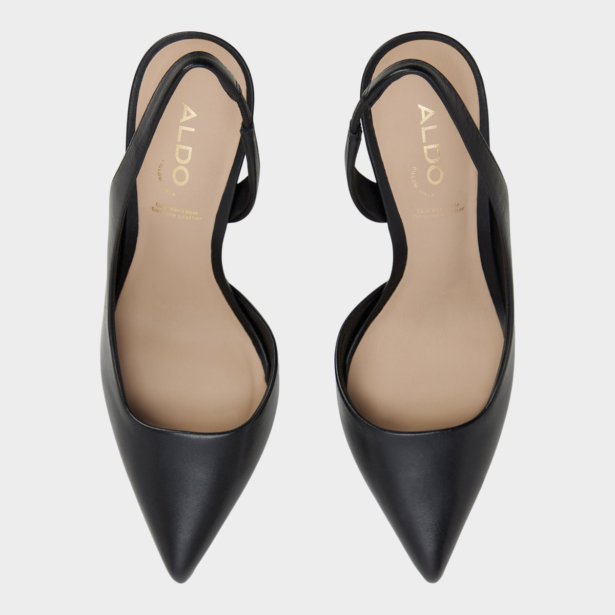 Vue de dessus de la Noir Loucette Escarpin