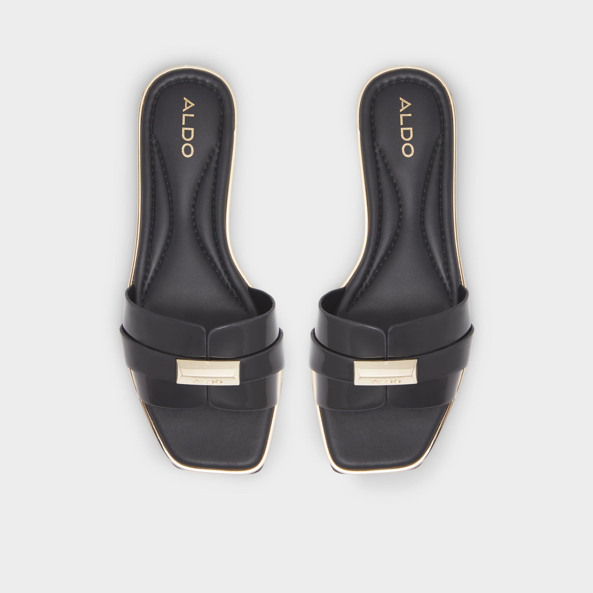 Top-down view of the Black Darine Slide sandal