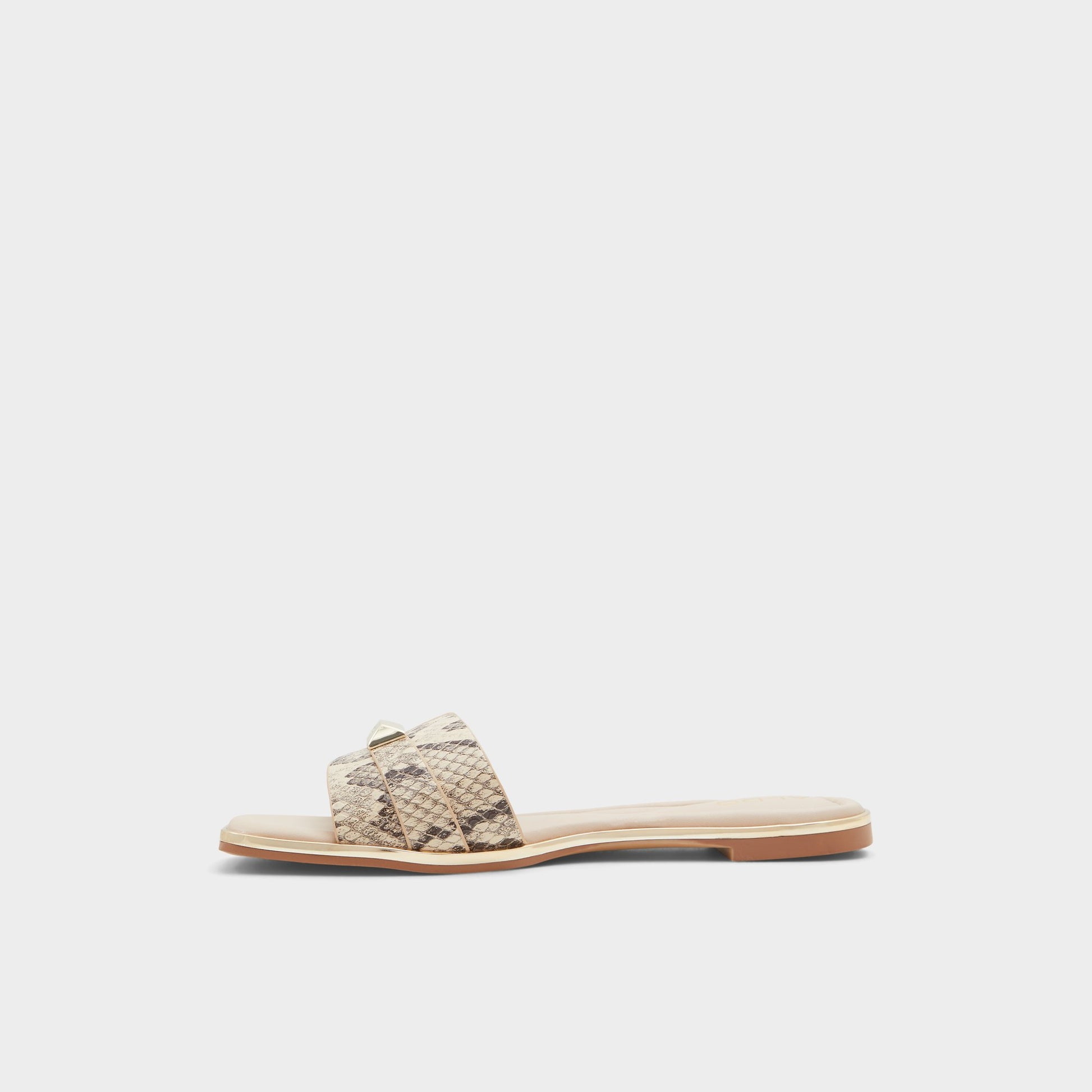 Side view of Natural Darine Slide sandal