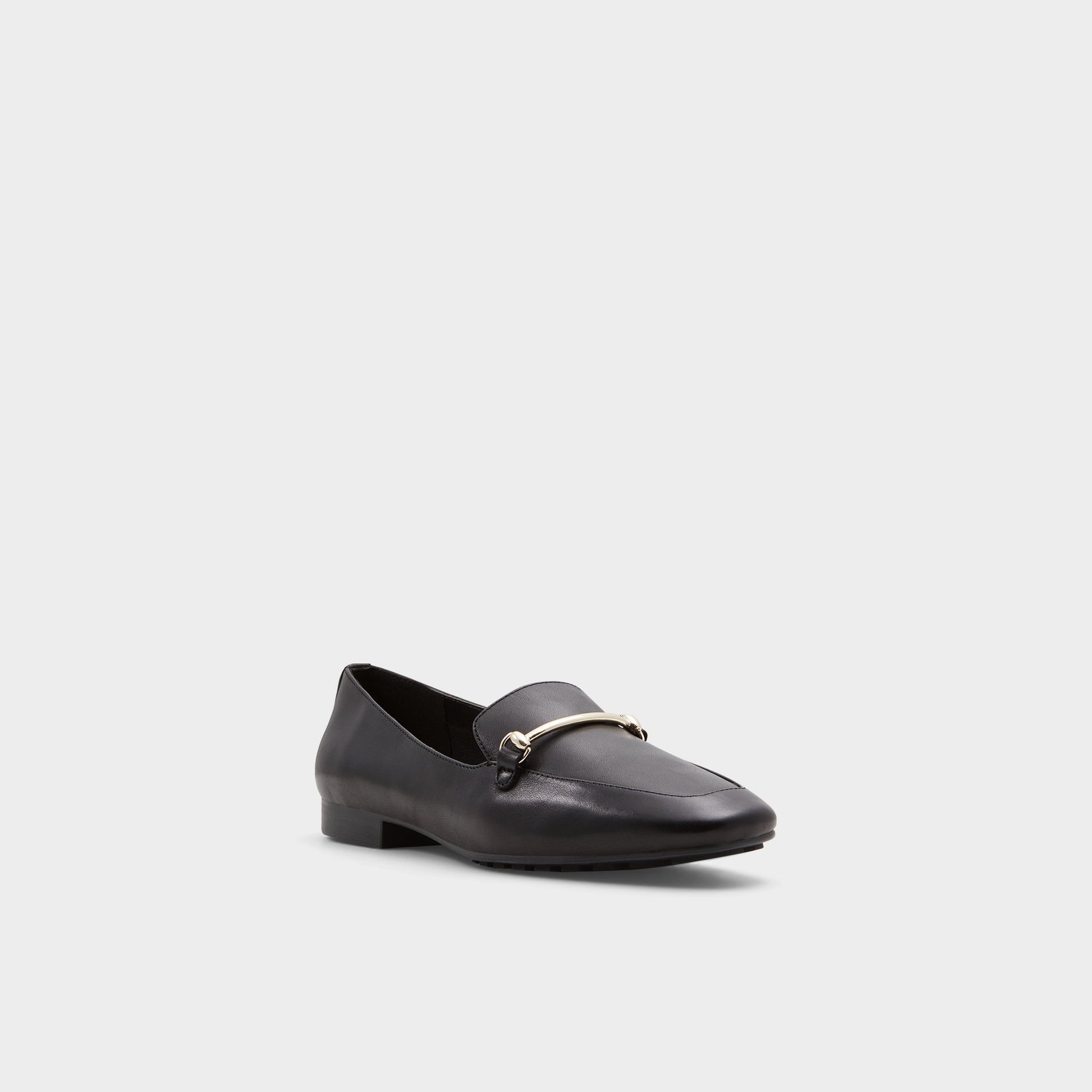 Three-quarter angle of Black Harriot Loafer's front side