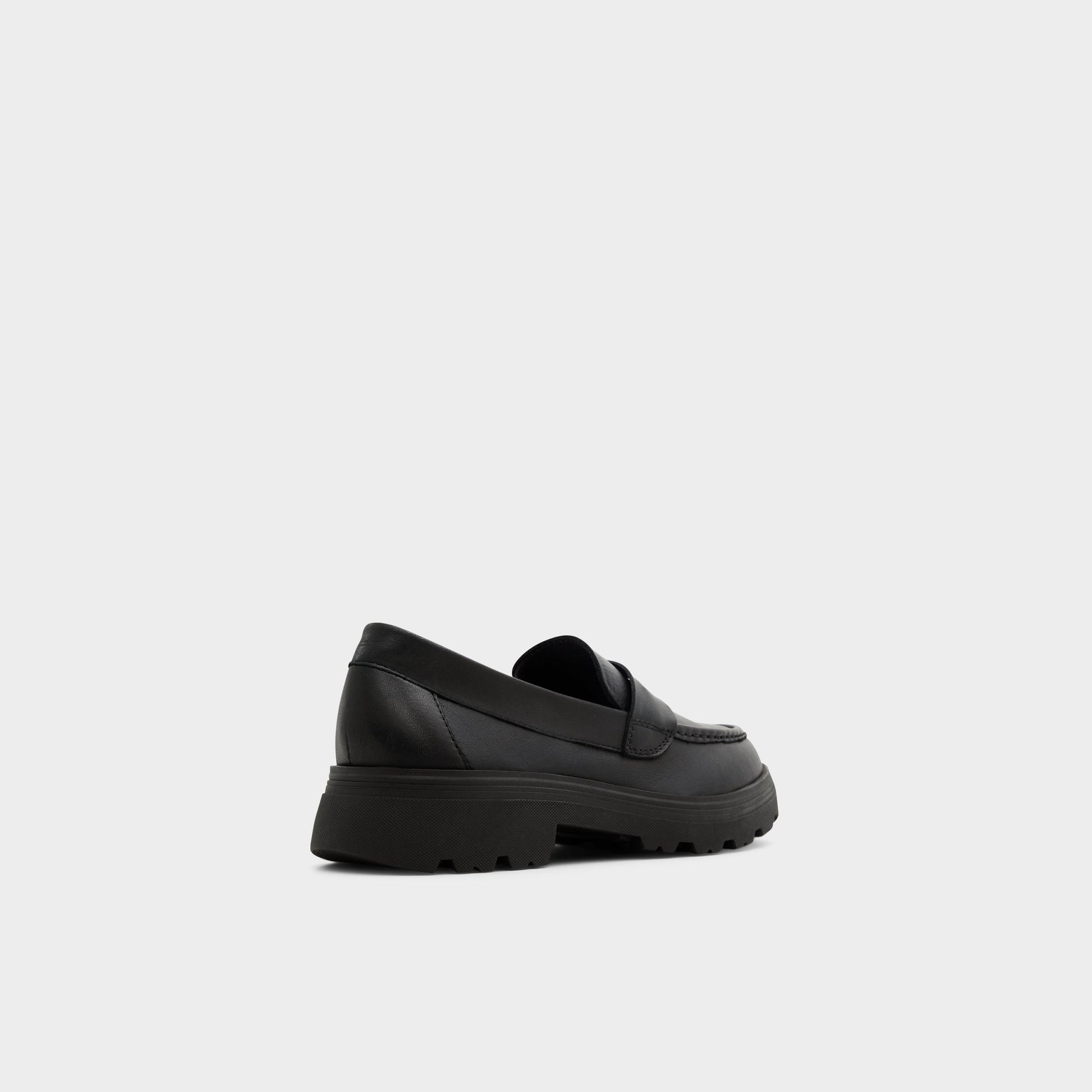 Three-quarter angle of Black Biglect Loafer's back side