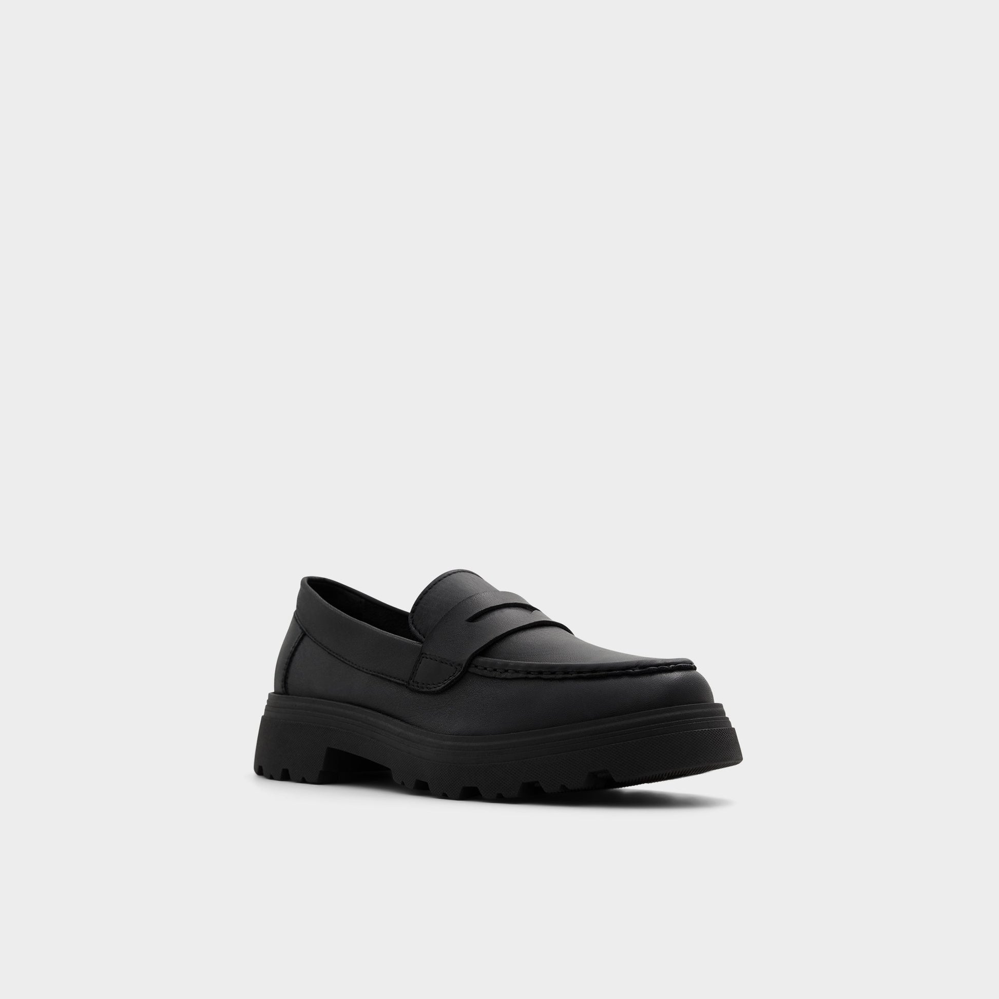 Three-quarter angle of Black Biglect Loafer's front side