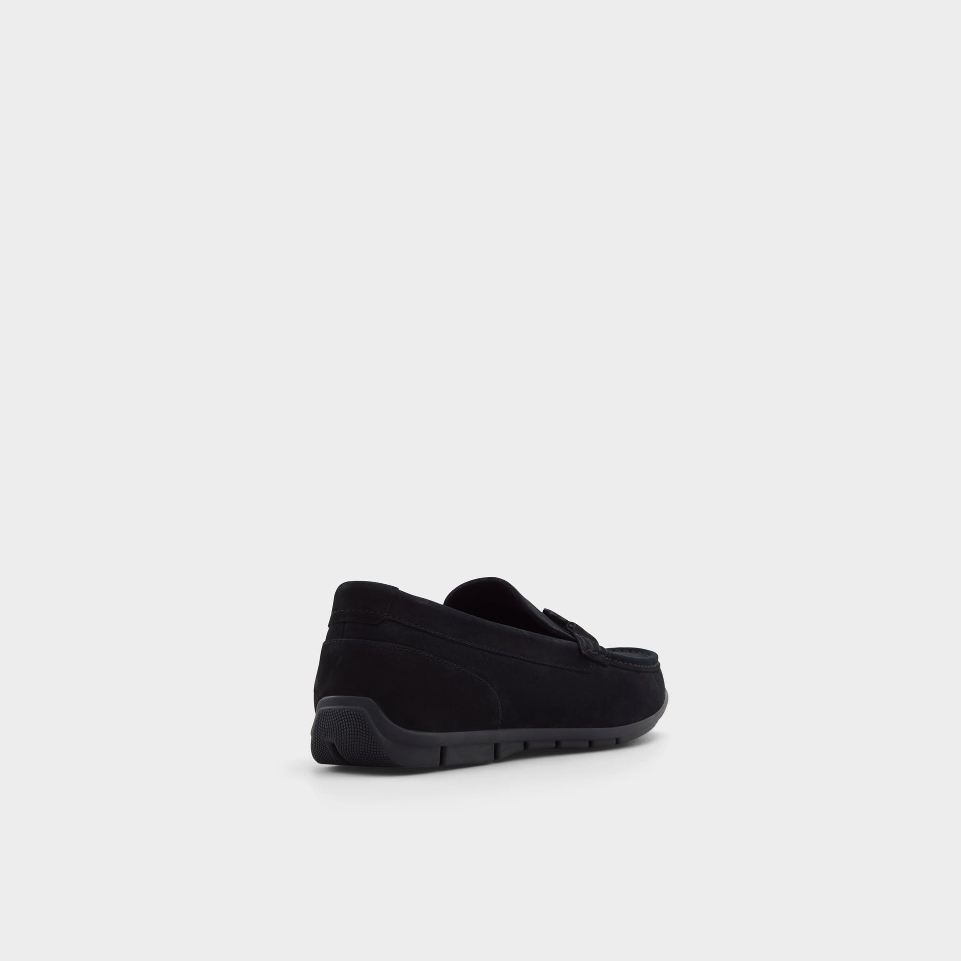 Three-quarter angle of Black Orlovoflex Driving shoe's back side