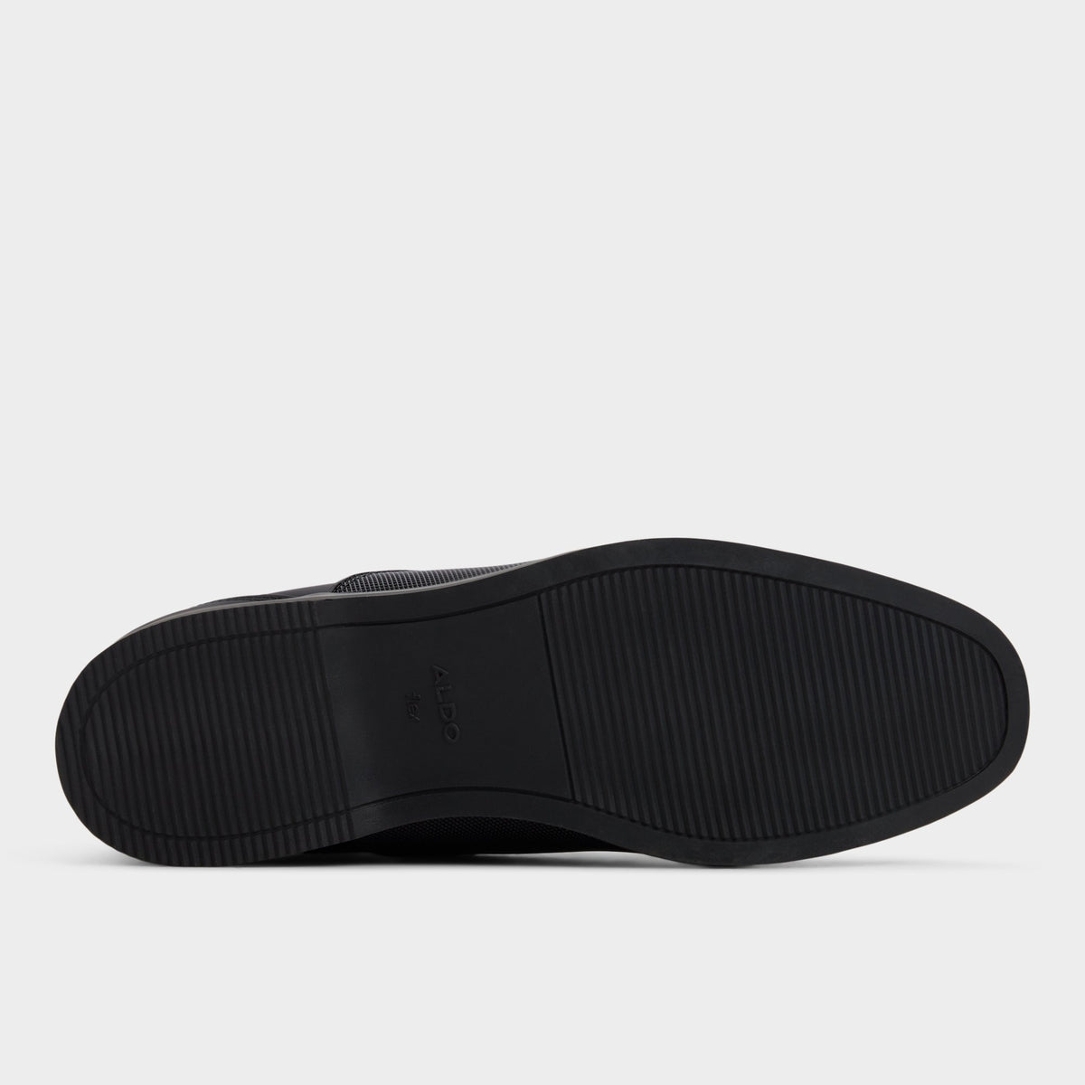 View of Black Sturus Oxford shoe's sole