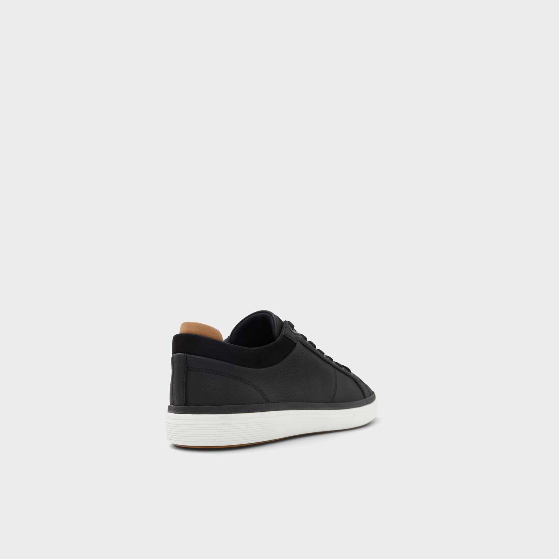 Three-quarter angle of Black Finespec Low top sneaker's back side