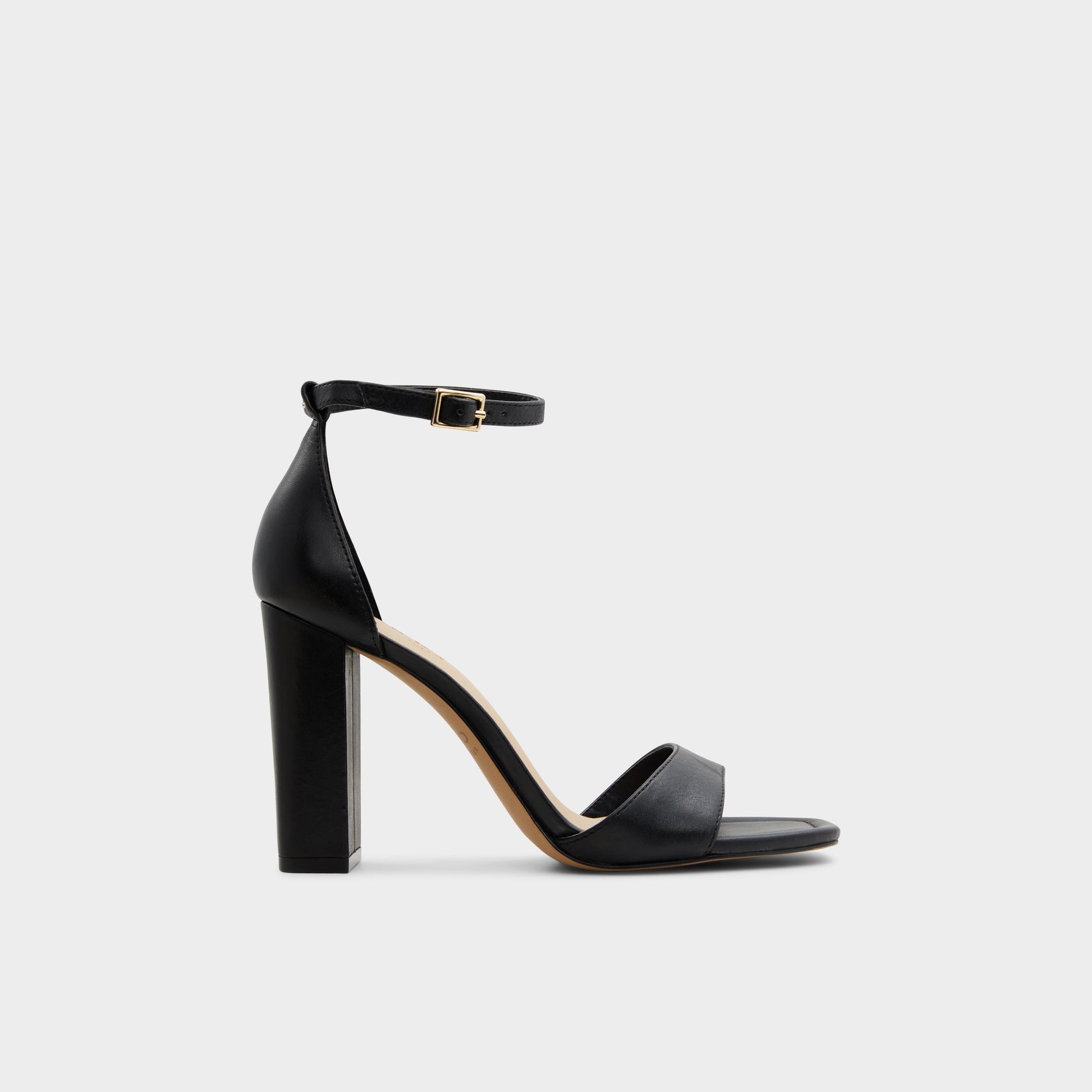 Main View of Black Enaegyn Strappy heeled sandal for Womens