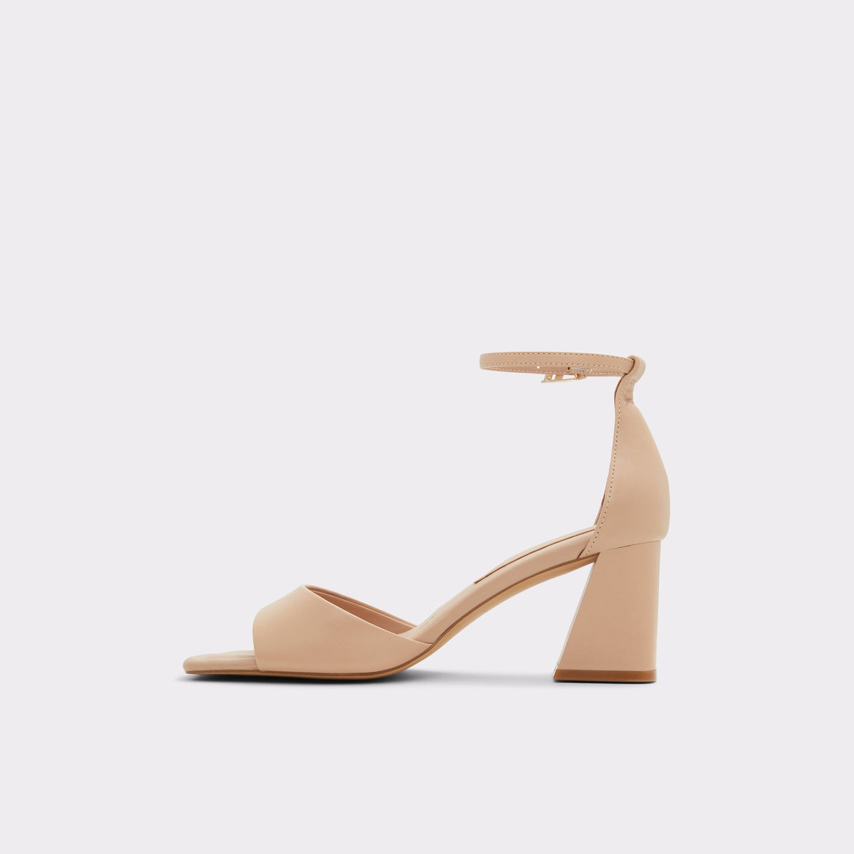 Side view of Bone Safdie Ankle strap heeled sandal