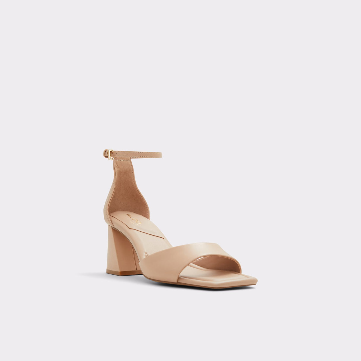 Three-quarter angle of Bone Safdie Ankle strap heeled sandal's front side