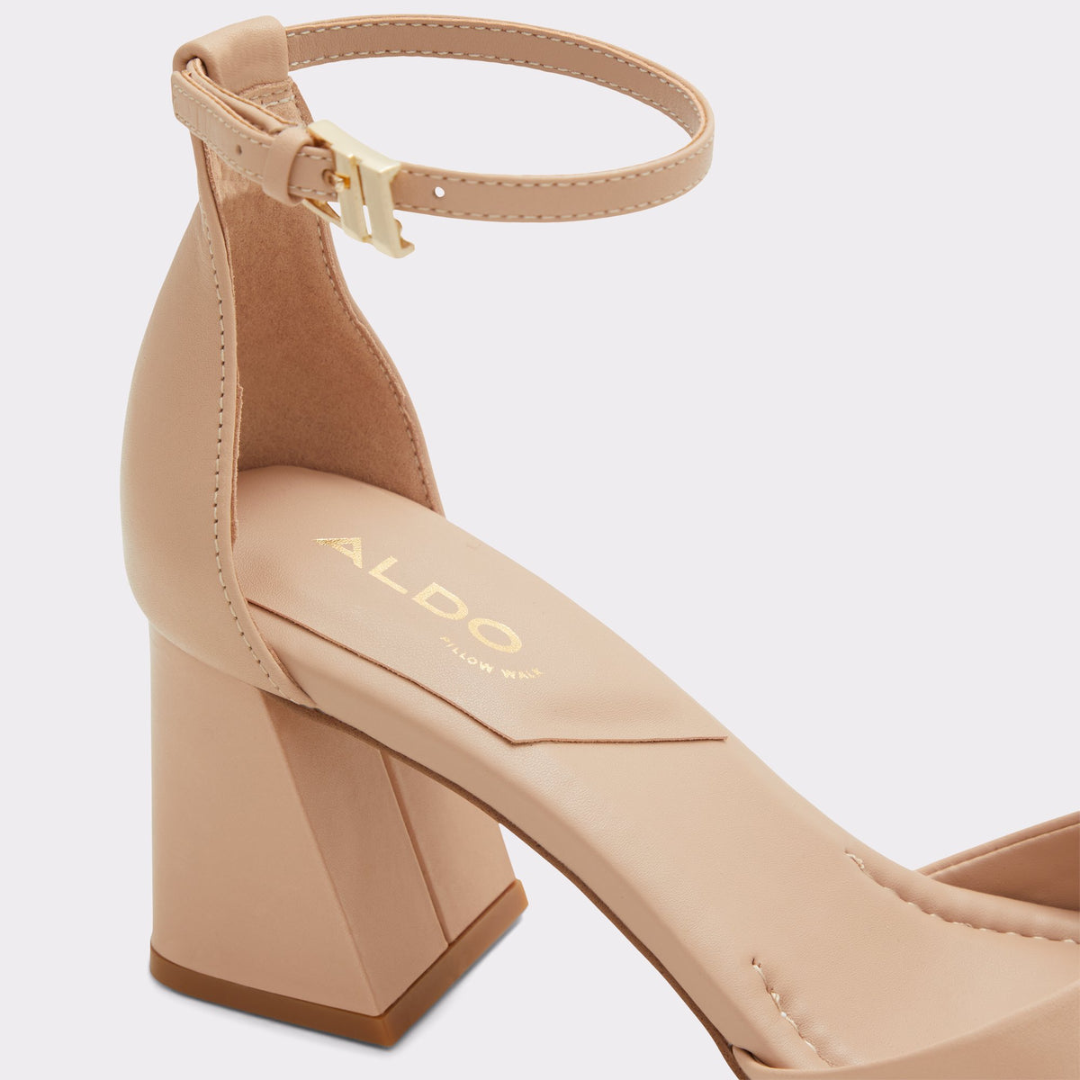 Close-up of the Bone Safdie Ankle strap heeled sandal