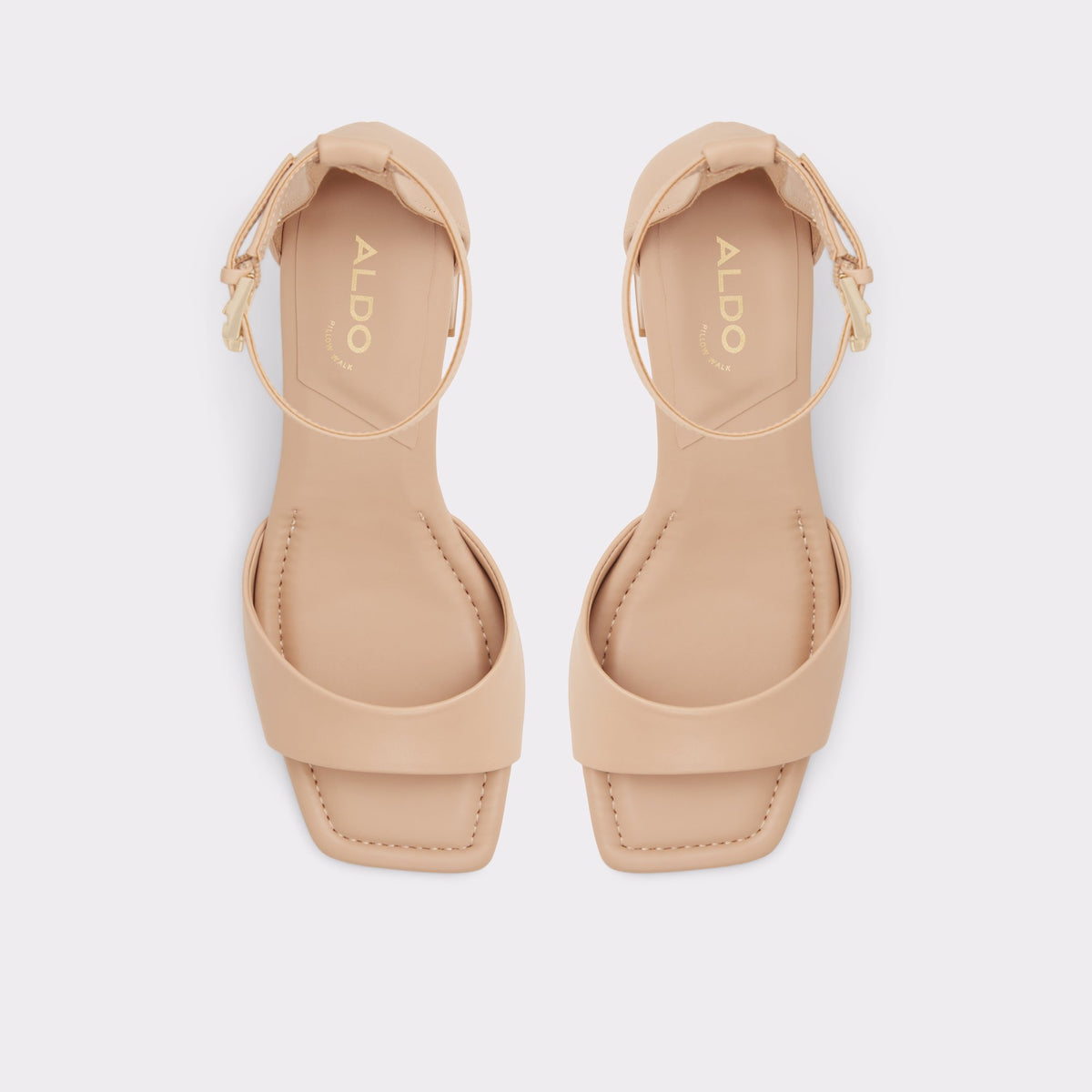 Top-down view of the Bone Safdie Ankle strap heeled sandal