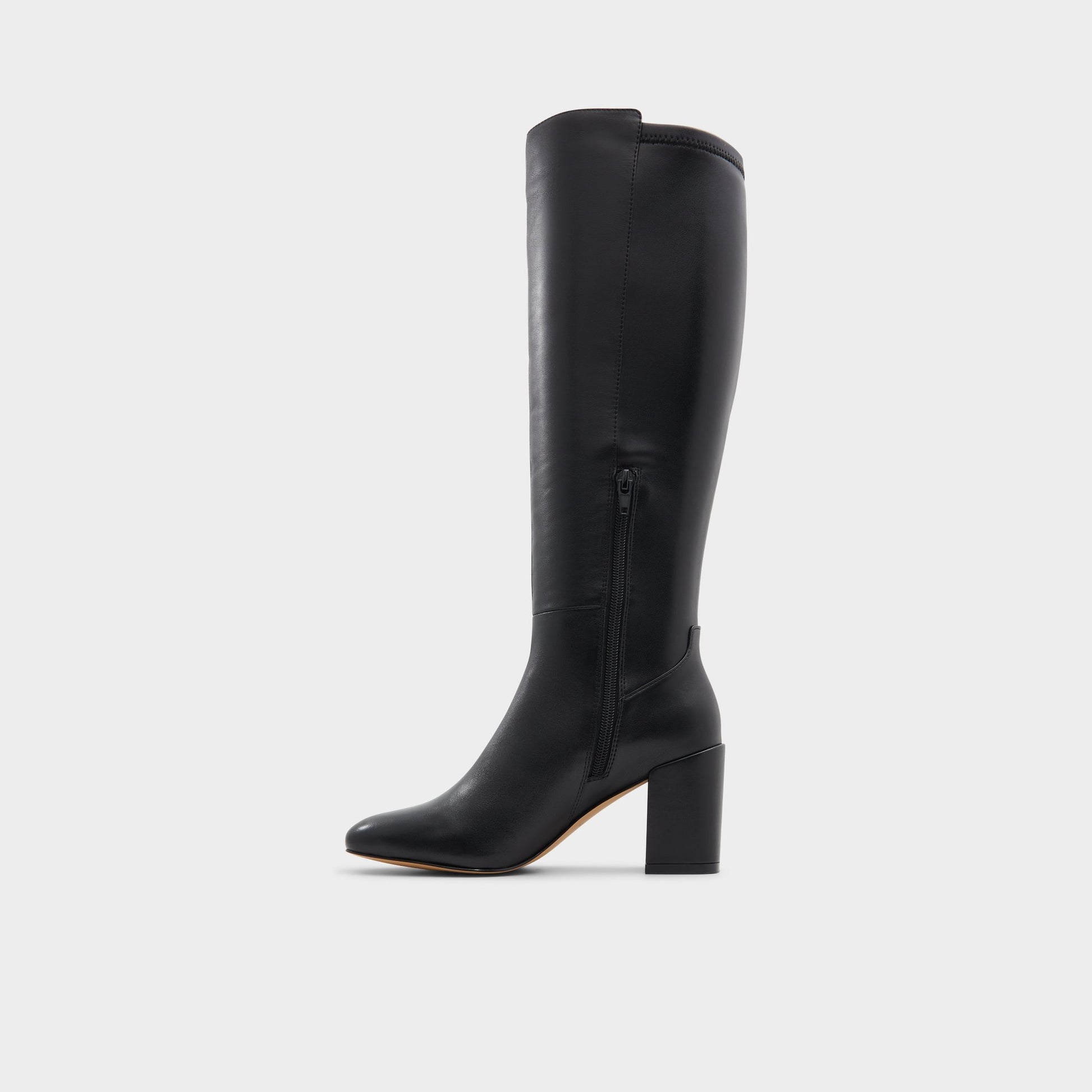 Side view of Black/Black Satori Knee-high boot