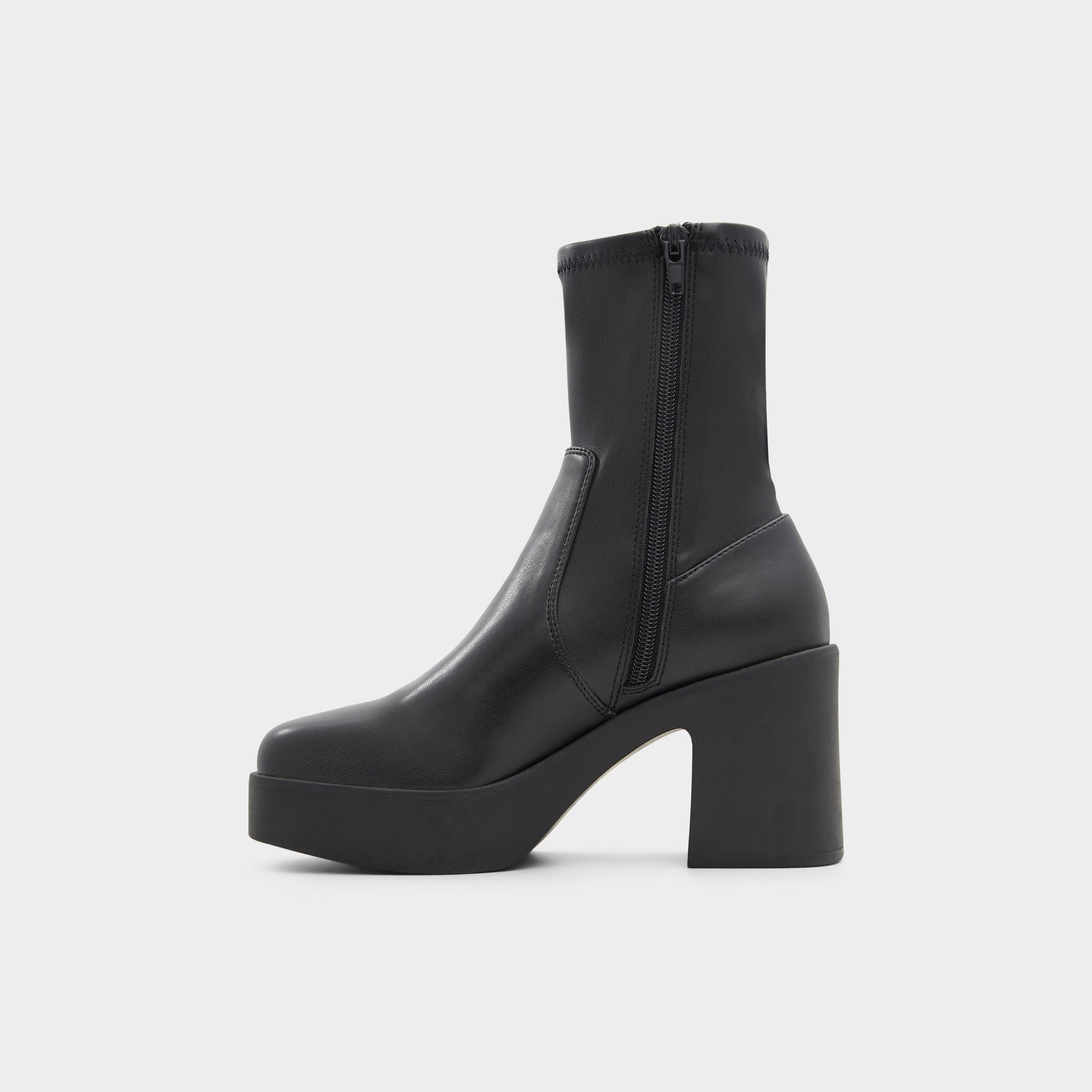 Side view of Black Upstep Ankle boot