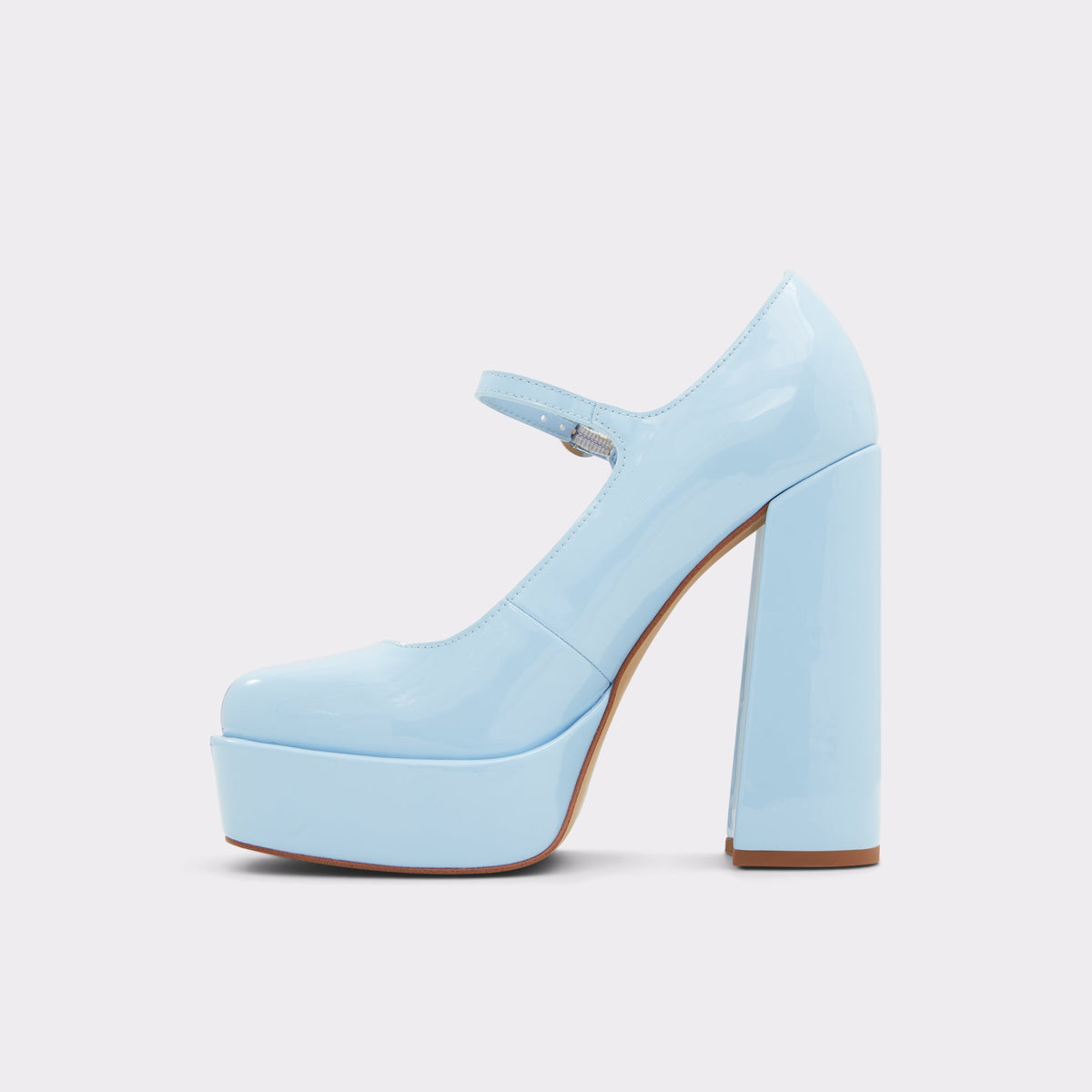 Vue latérale de Bleu Anjie Talons hauts Mary Jane