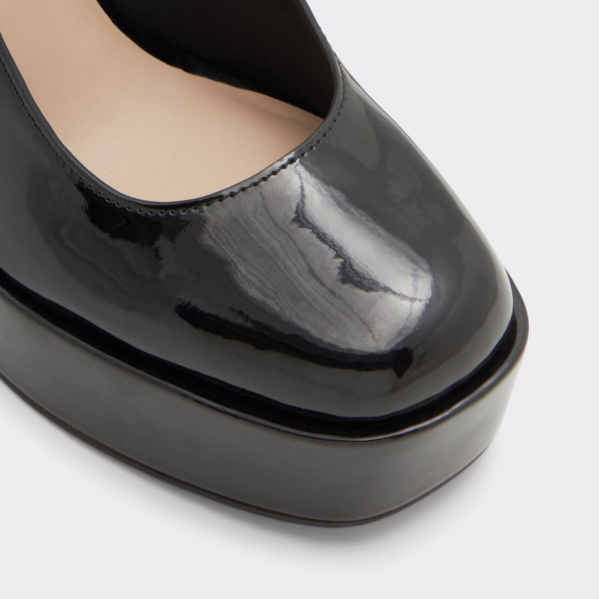 Close-up of the Black Anjie Heeled Mary Janes