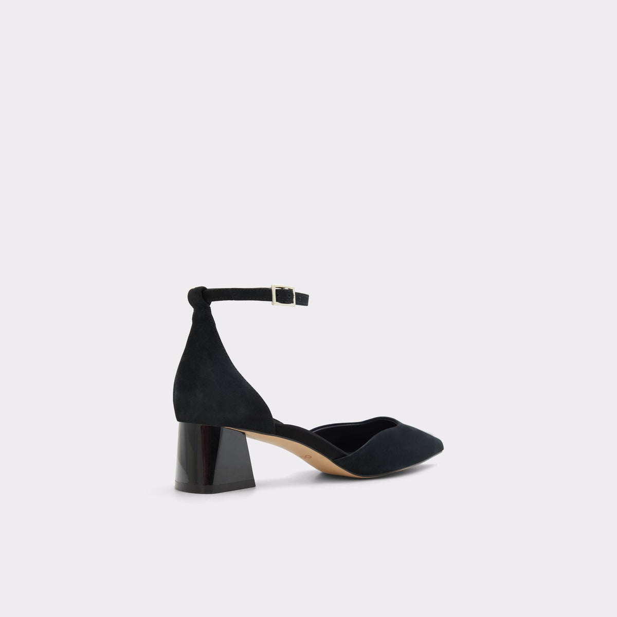 Angle de trois quarts de l'arrière de Noir Sabiya Chaussure à talon haut à lanières