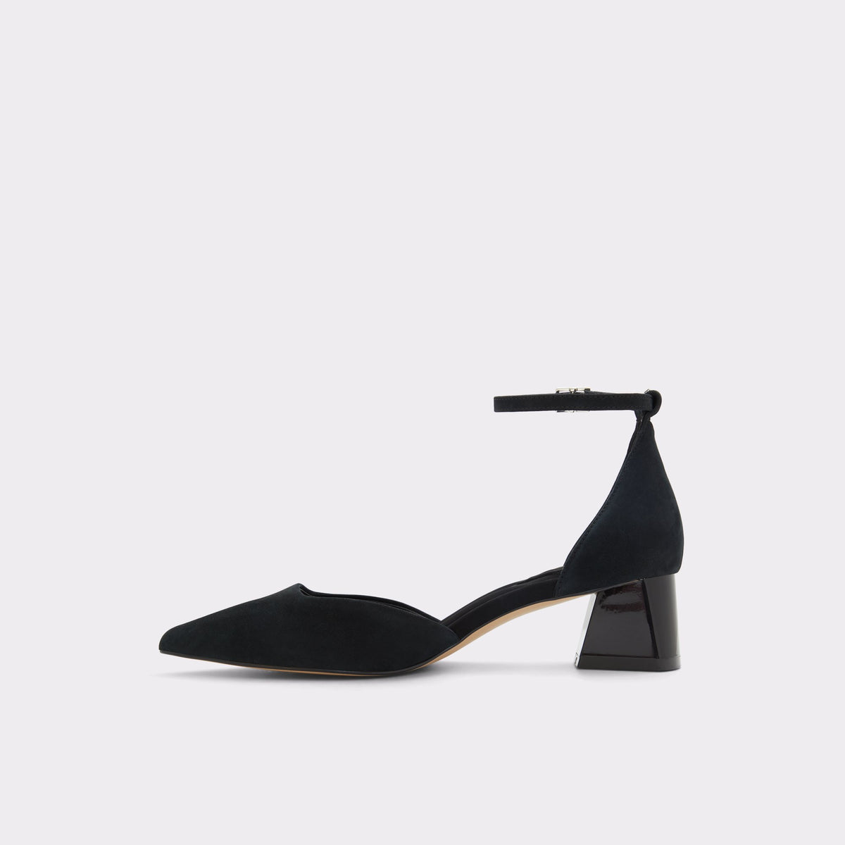 Vue latérale de Noir Sabiya Chaussure à talon haut à lanières