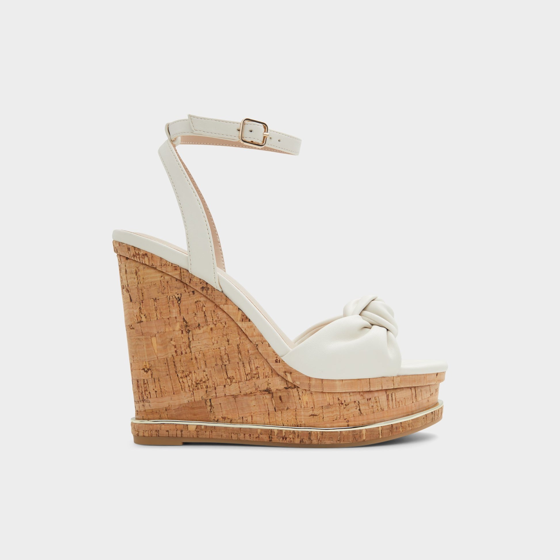 Main View of Open White Barykin Wedge sandal for Womens