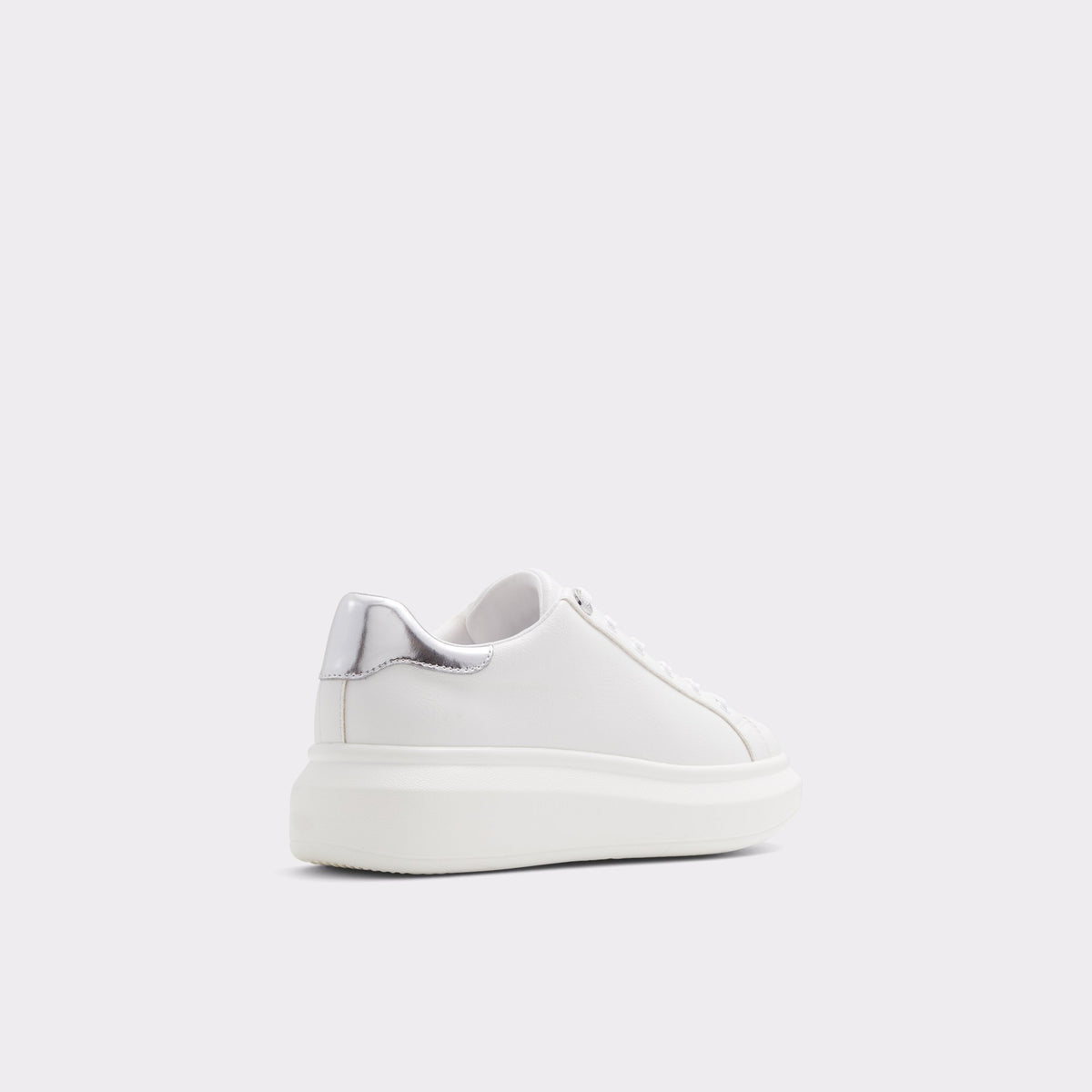 Three-quarter angle of Silver Reia Low top sneaker's back side