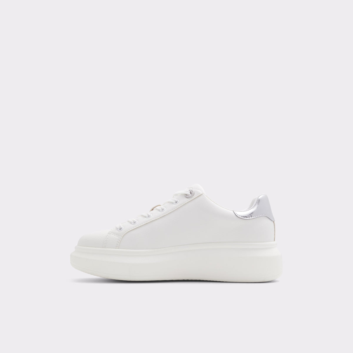 Side view of Silver Reia Low top sneaker