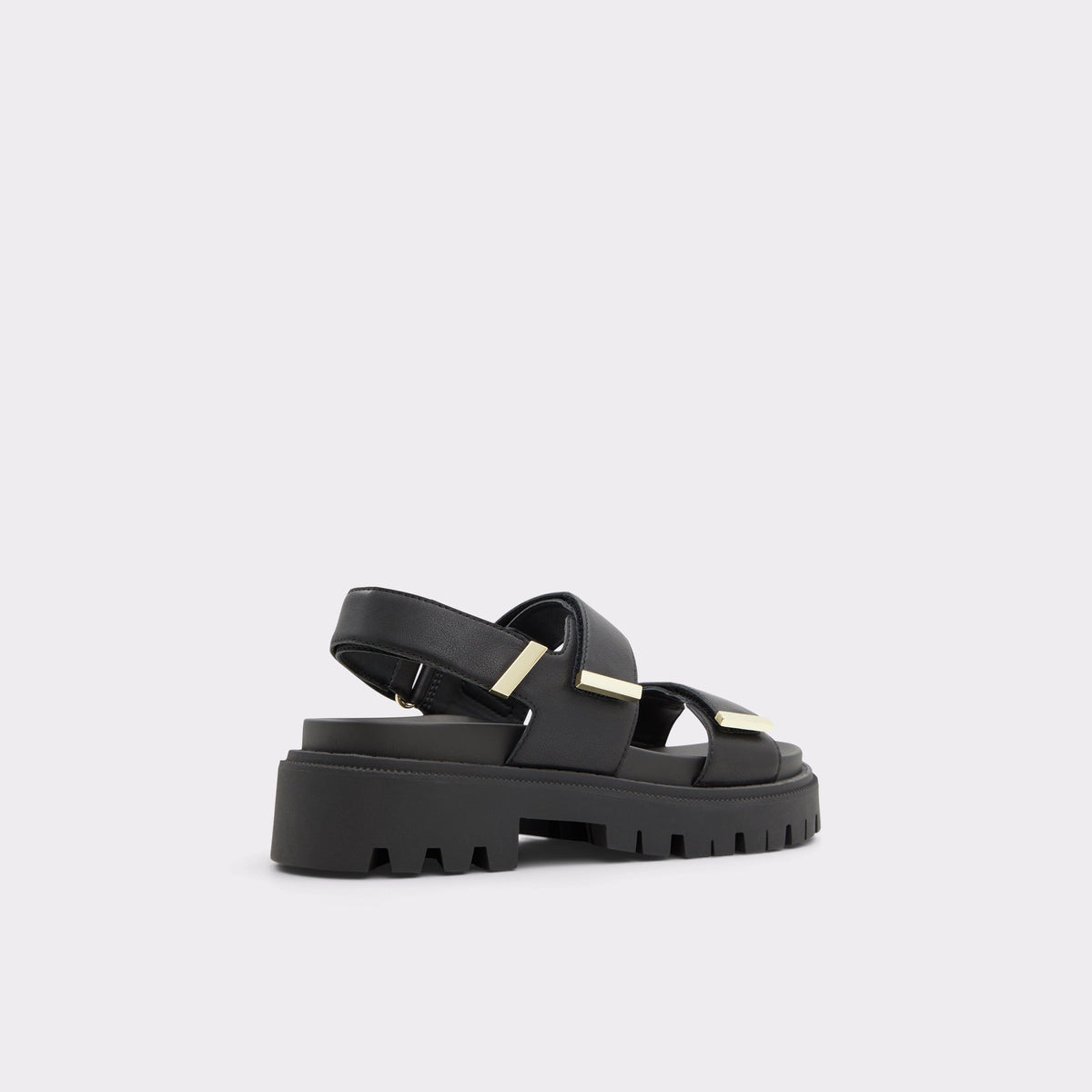 Three-quarter angle of Black Sanddy Strappy sandal's back side