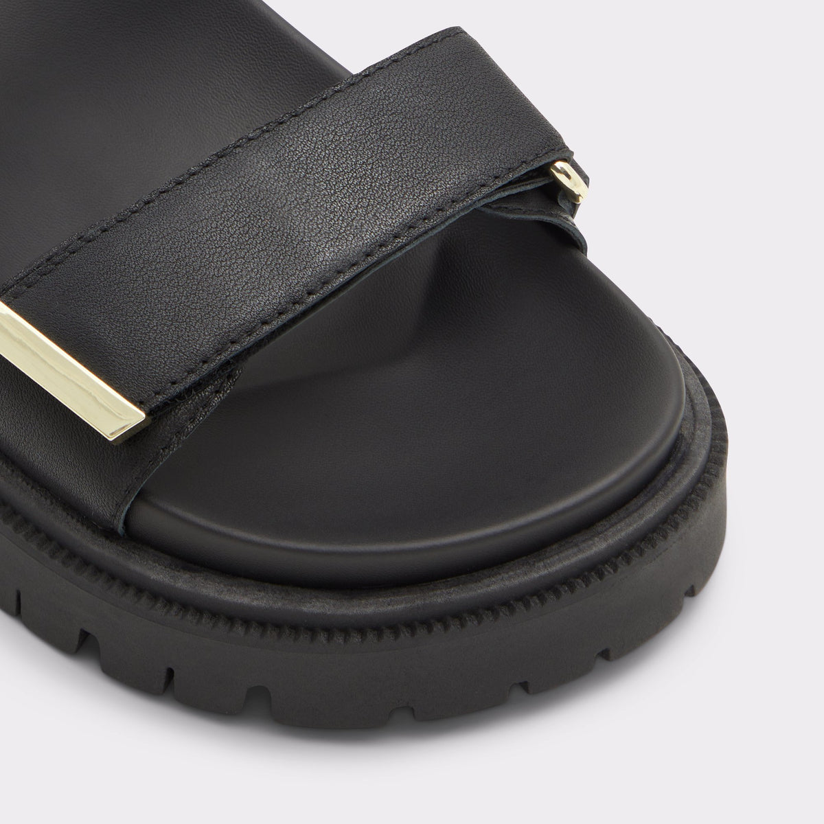 Close-up of the Black Sanddy Strappy sandal