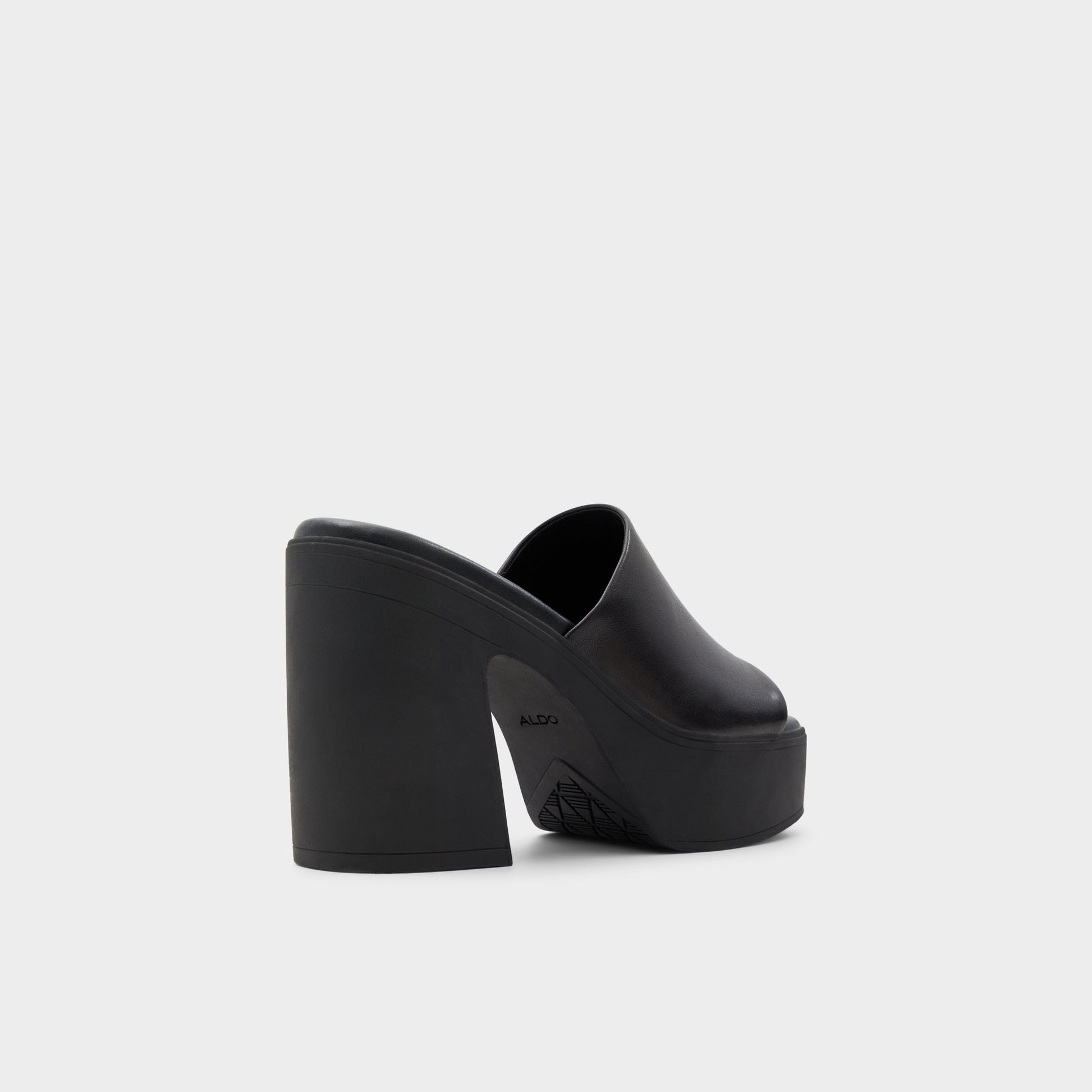 Three-quarter angle of Other Black Maysee Heeled mule's back side