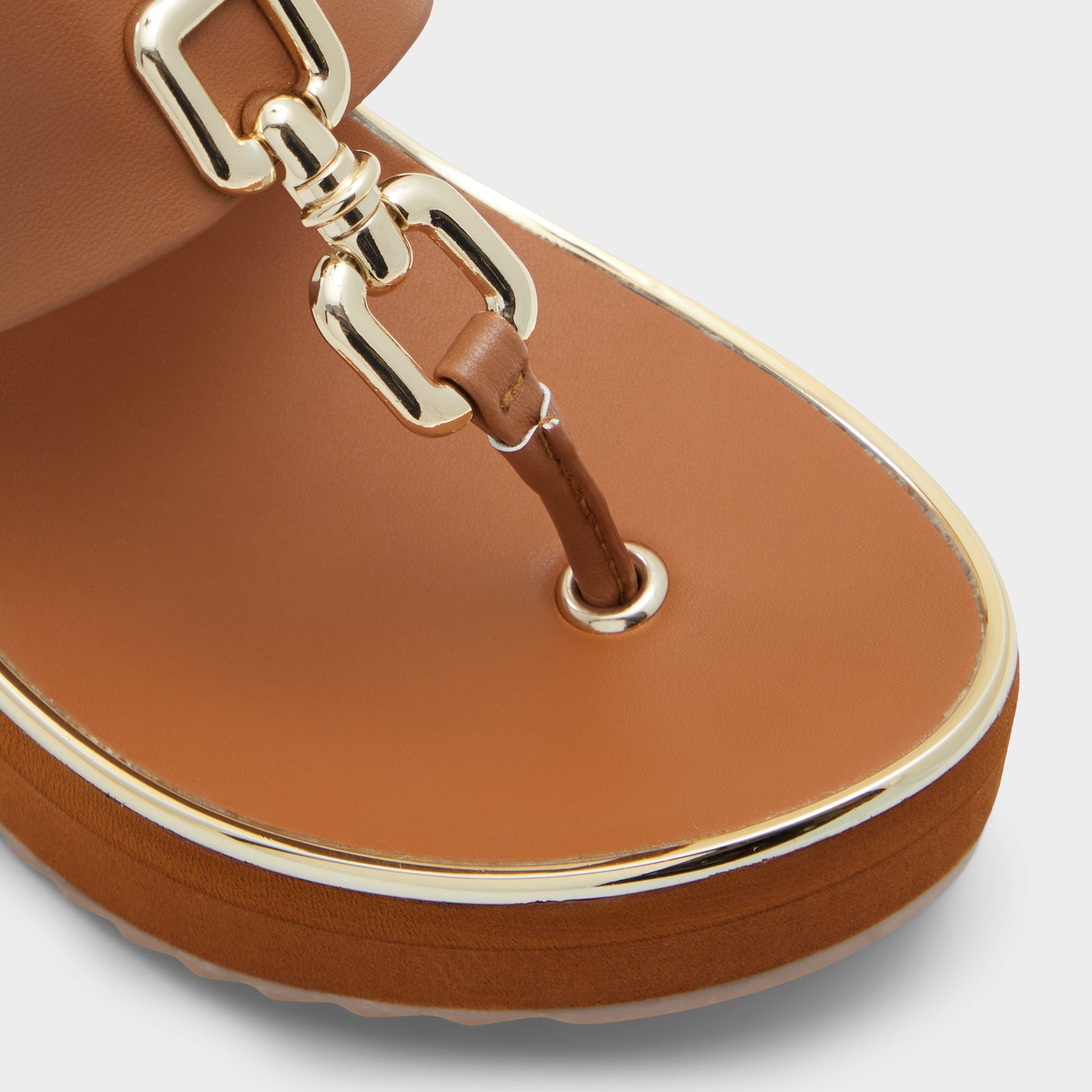Close-up of the Medium Brown Maesllan Wedge sandal