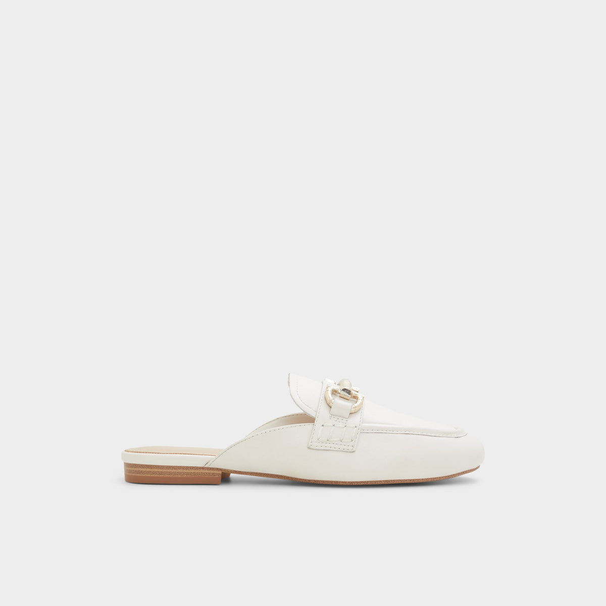 Main View of Open White Moska Mule for Womens