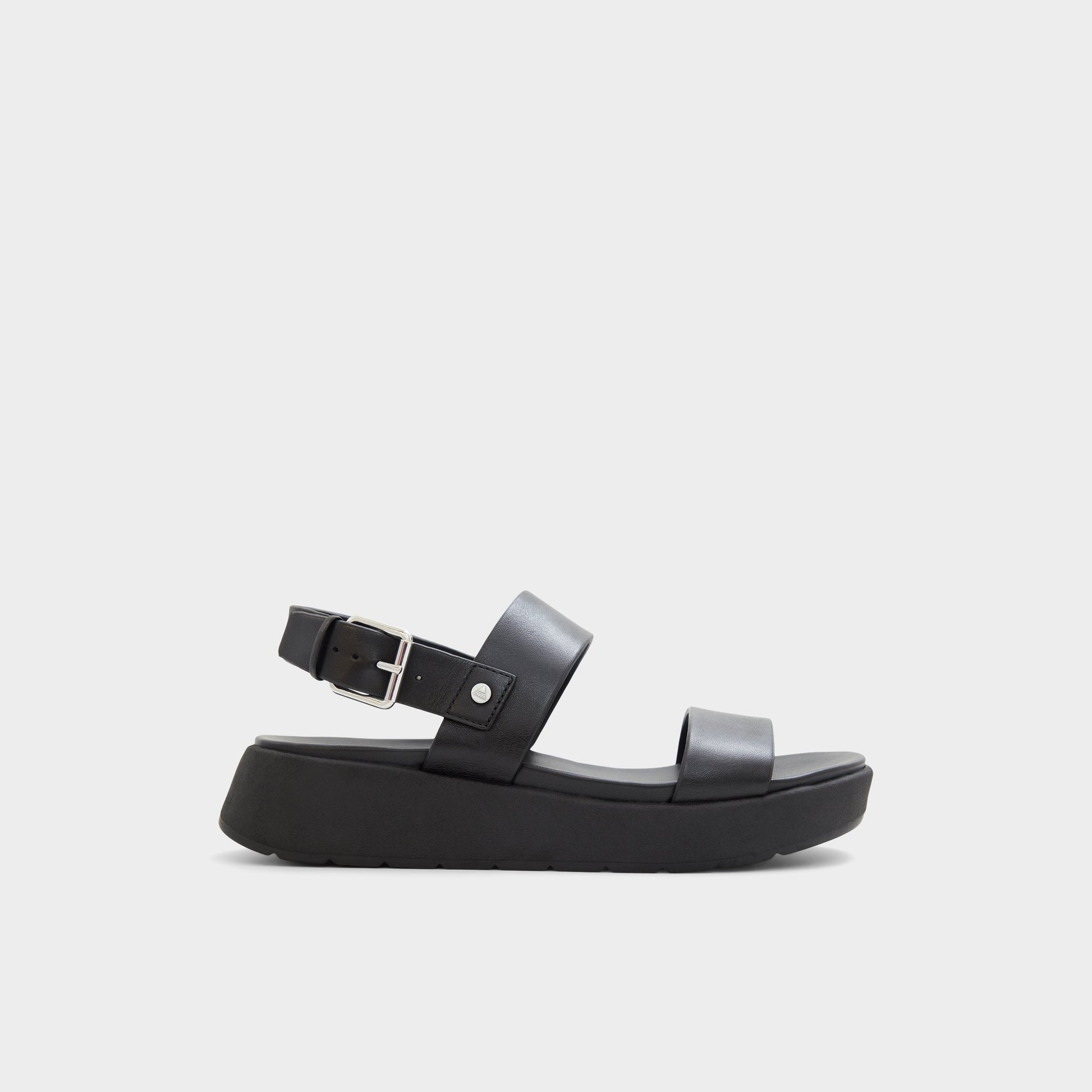 Main View of Black Silyia Flat sandal for Womens