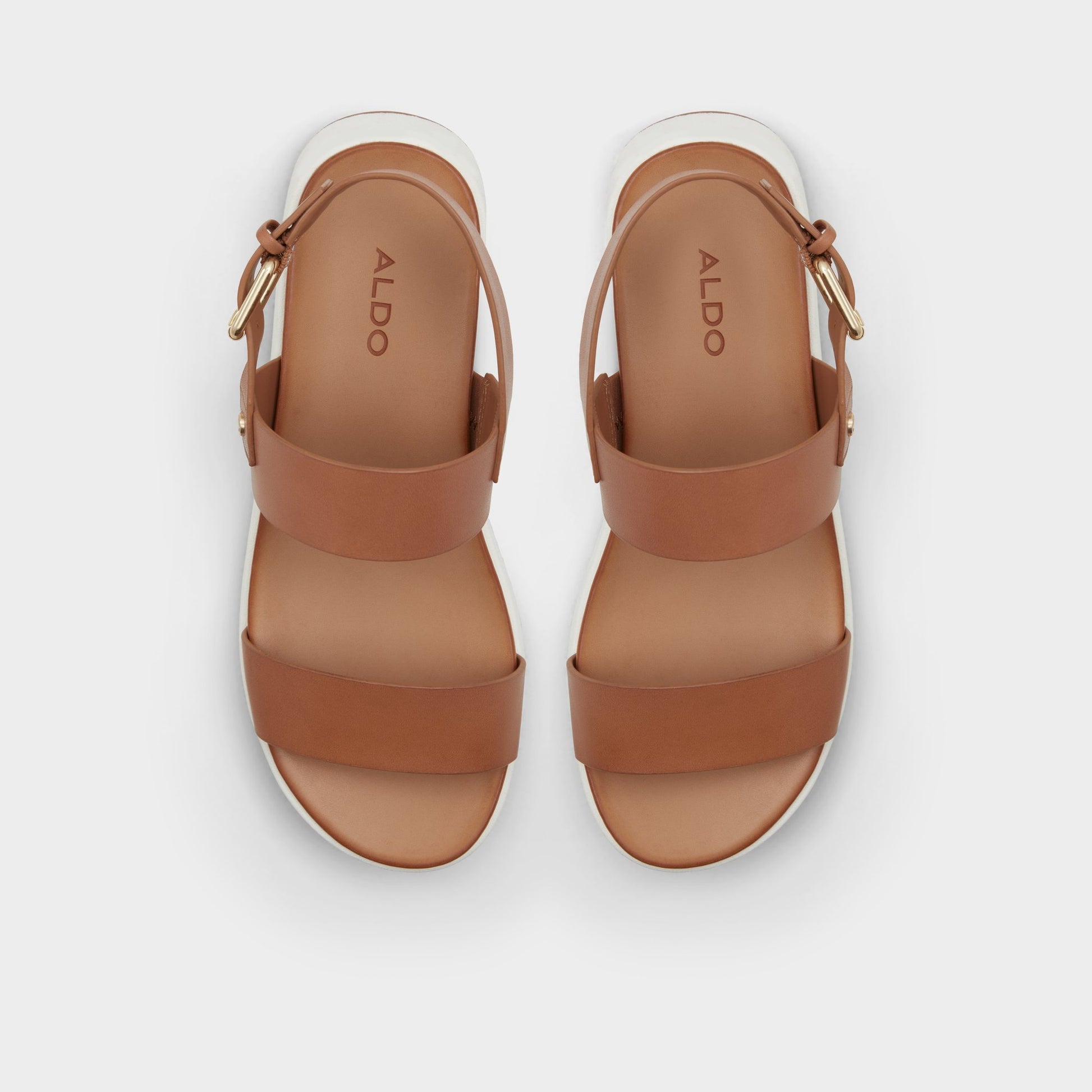 Top-down view of the Dark Beige Silyia Flat sandal