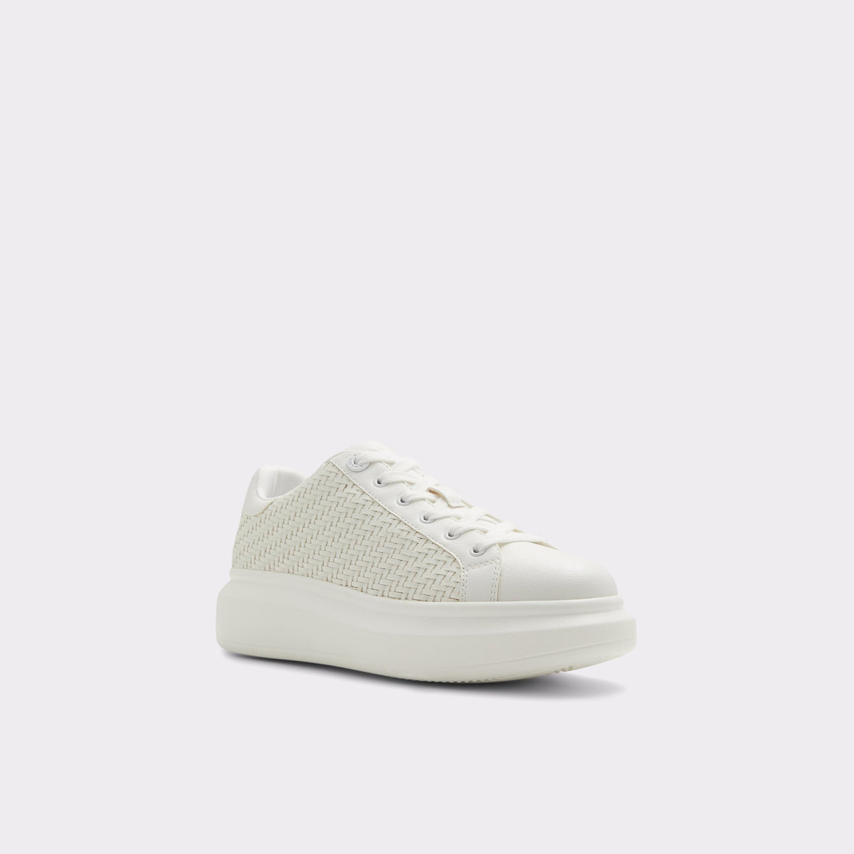 Three-quarter angle of Other White Reia Low top sneaker's front side