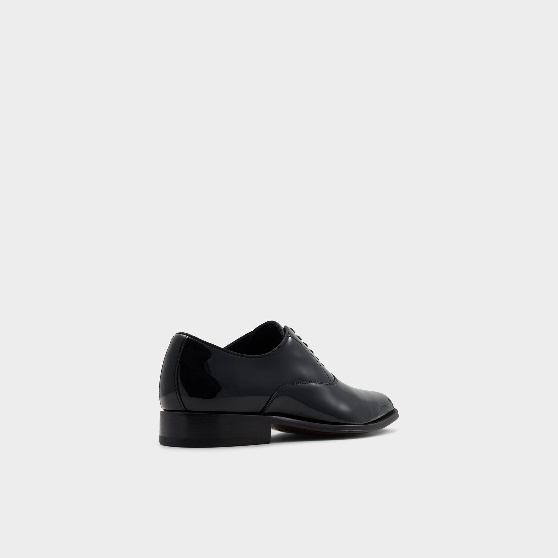 Three-quarter angle of Black Euston Oxford shoe's back side