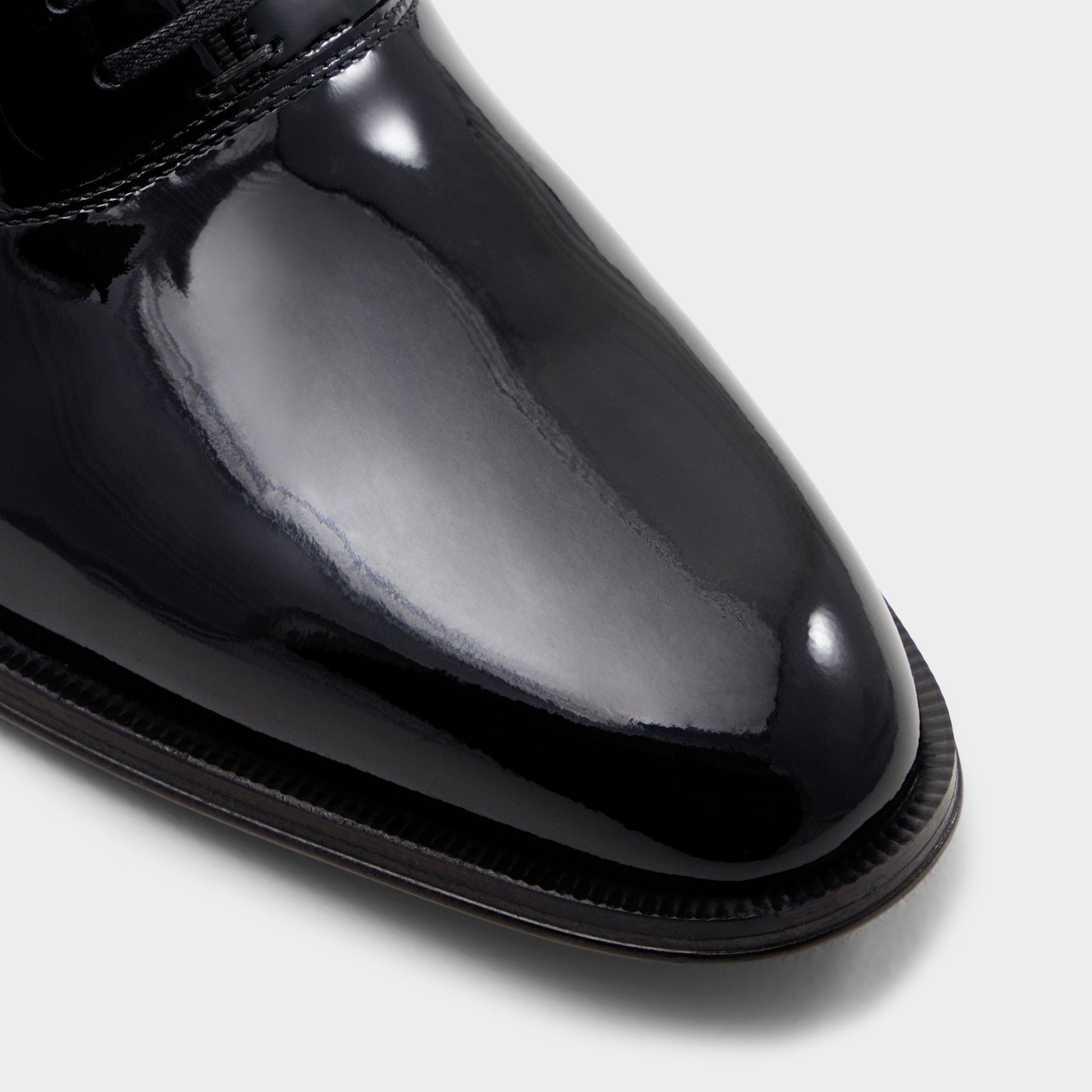 Close-up of the Black Euston Oxford shoe