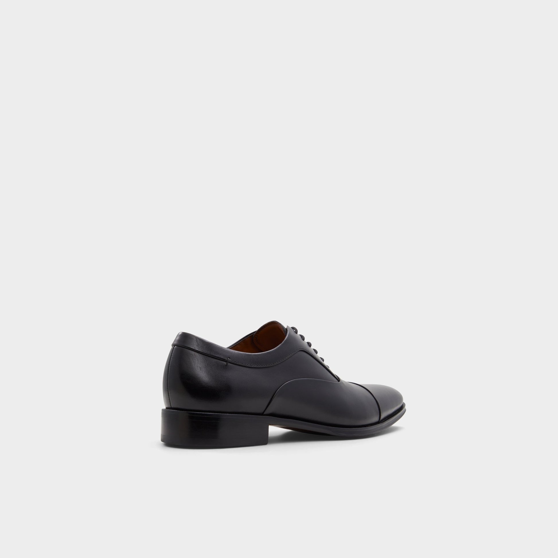 Three-quarter angle of Black Osborne Oxford shoe's back side