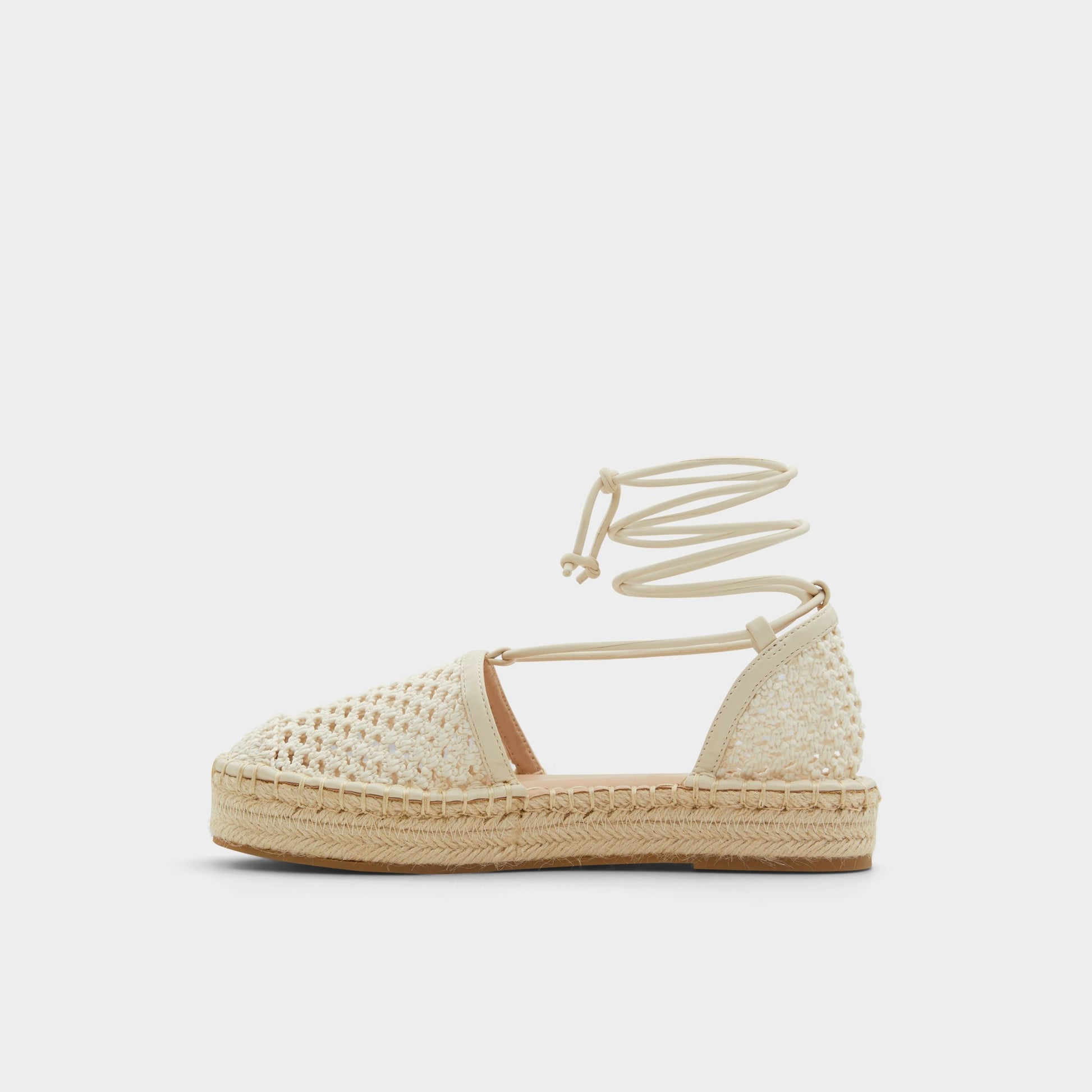 Side view of Beige Picot Espadrille