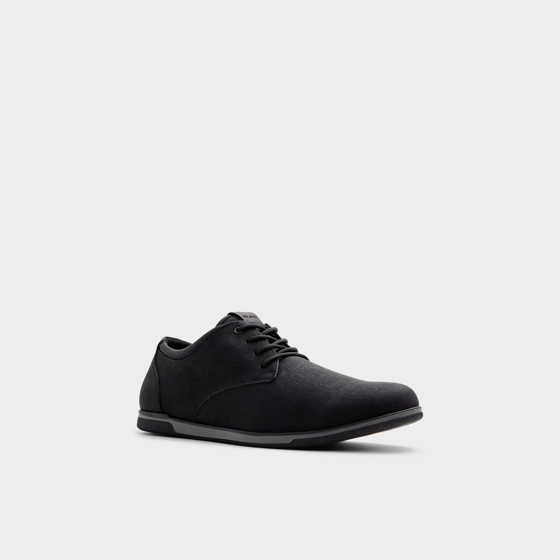 Three-quarter angle of Open Black Heron Low top sneaker's front side