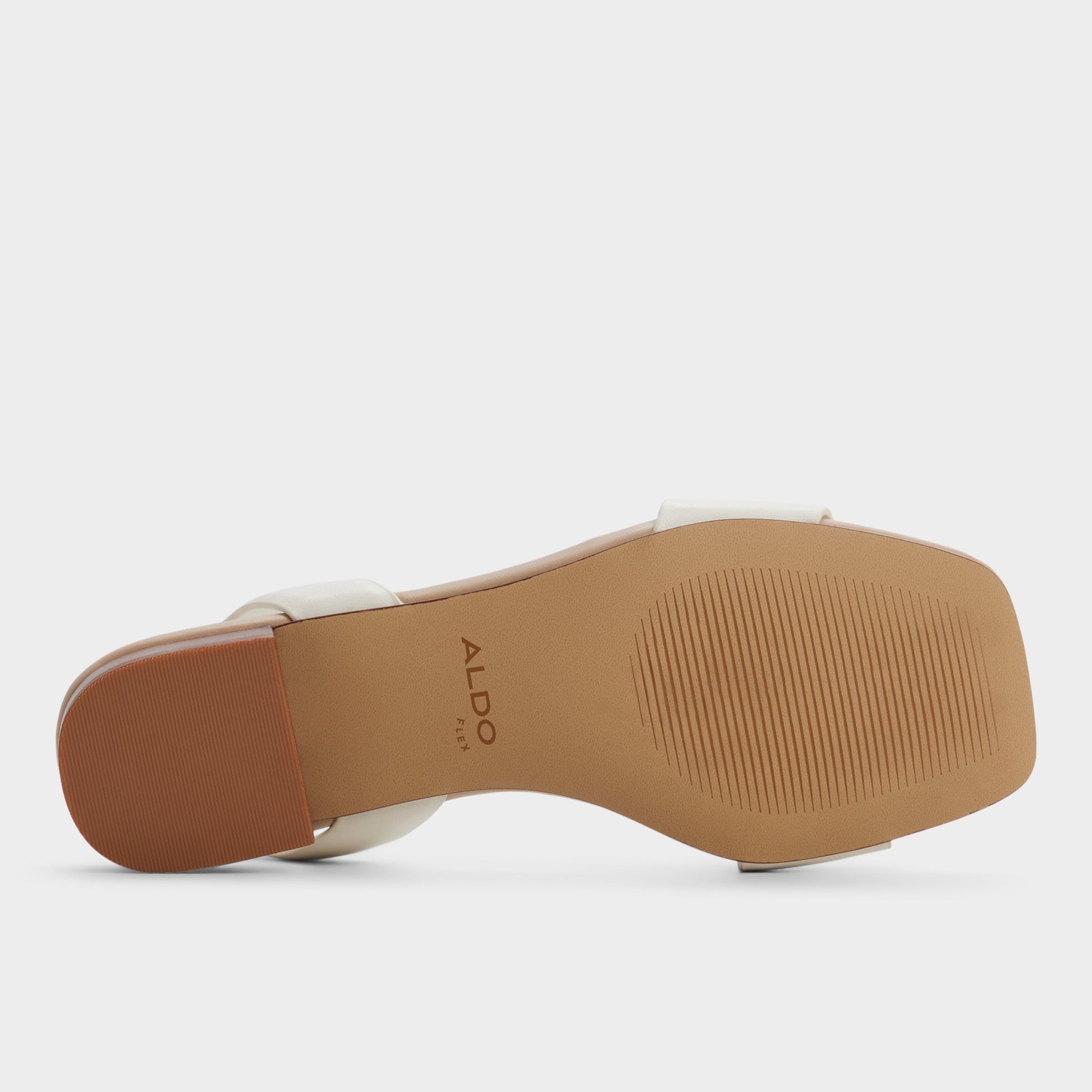 View of White Dorenna Strappy sandal's sole