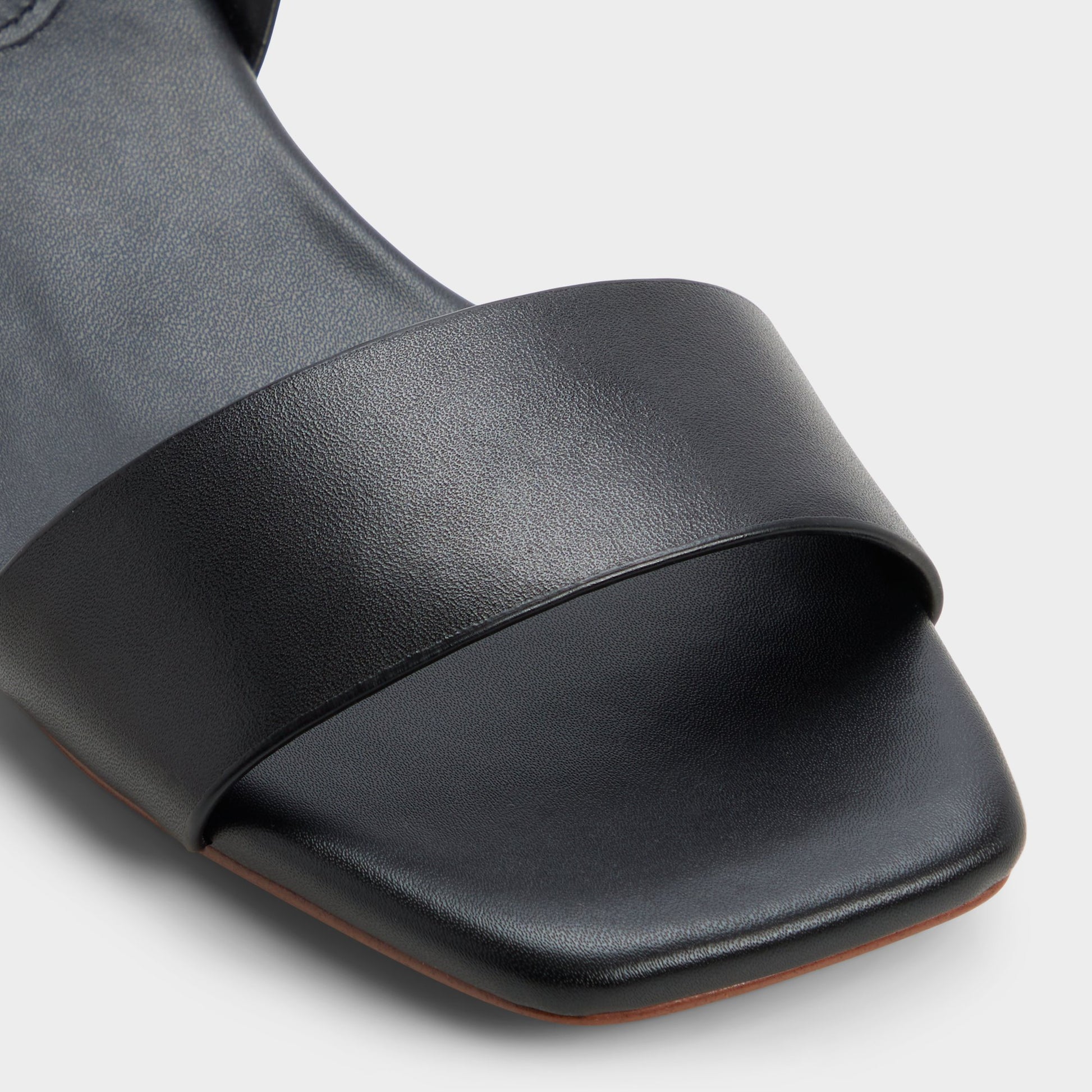 Close-up of the Black Dorenna Black strappy sandal