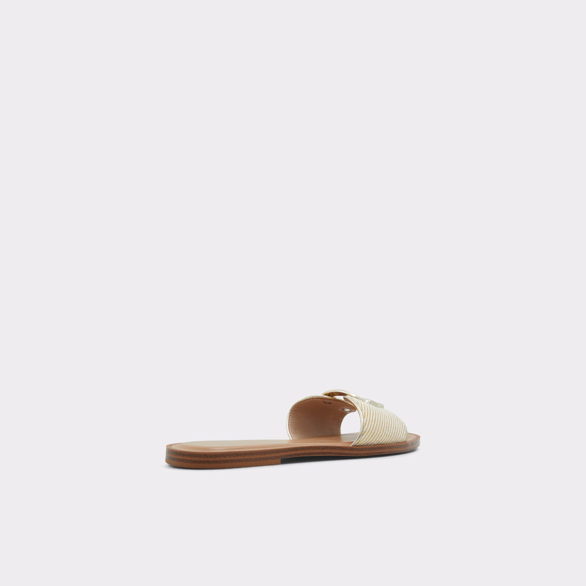 Three-quarter angle of Beige Glaeswen Slide sandal's back side