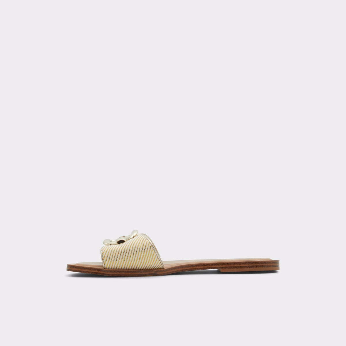Side view of Beige Glaeswen Slide sandal
