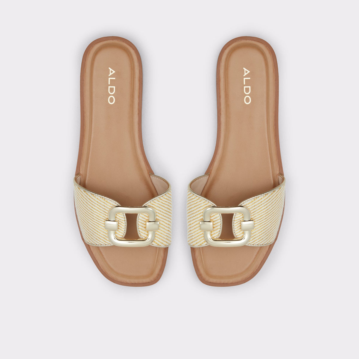 Top-down view of the Beige Glaeswen Slide sandal