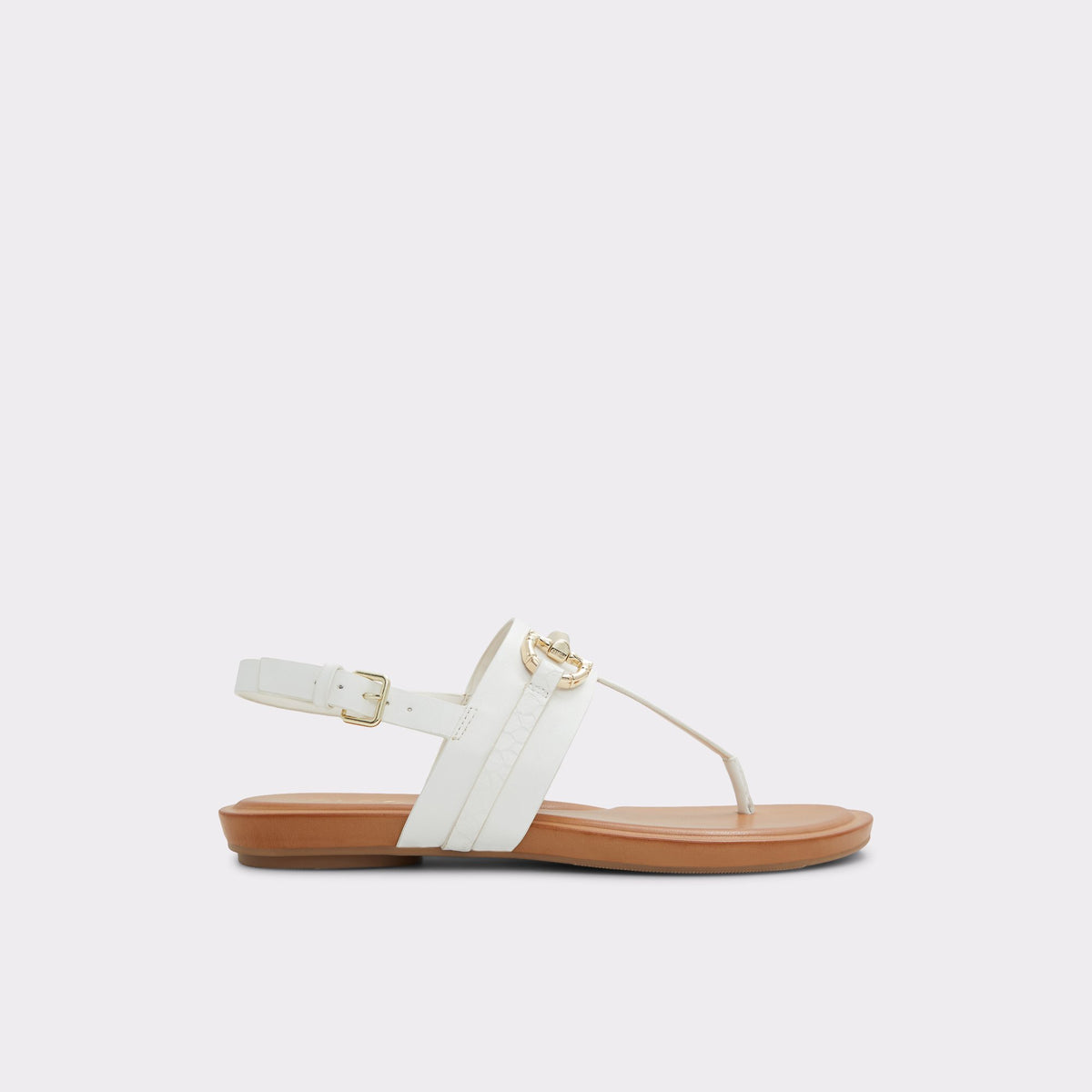 Main View of Open White Tany T-strap sandal for Womens