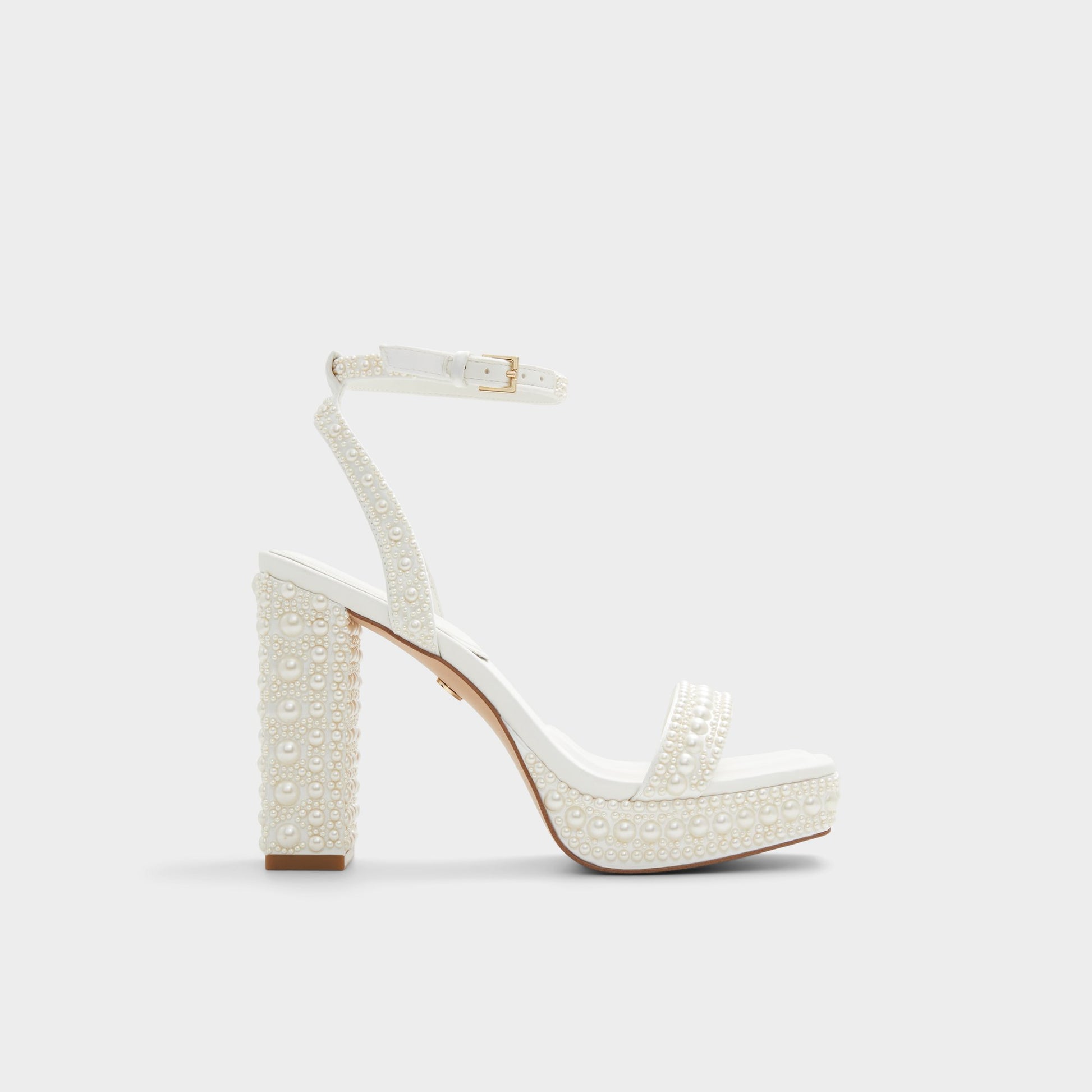 Main View of White Lulu Strappy heeled sandal for Womens
